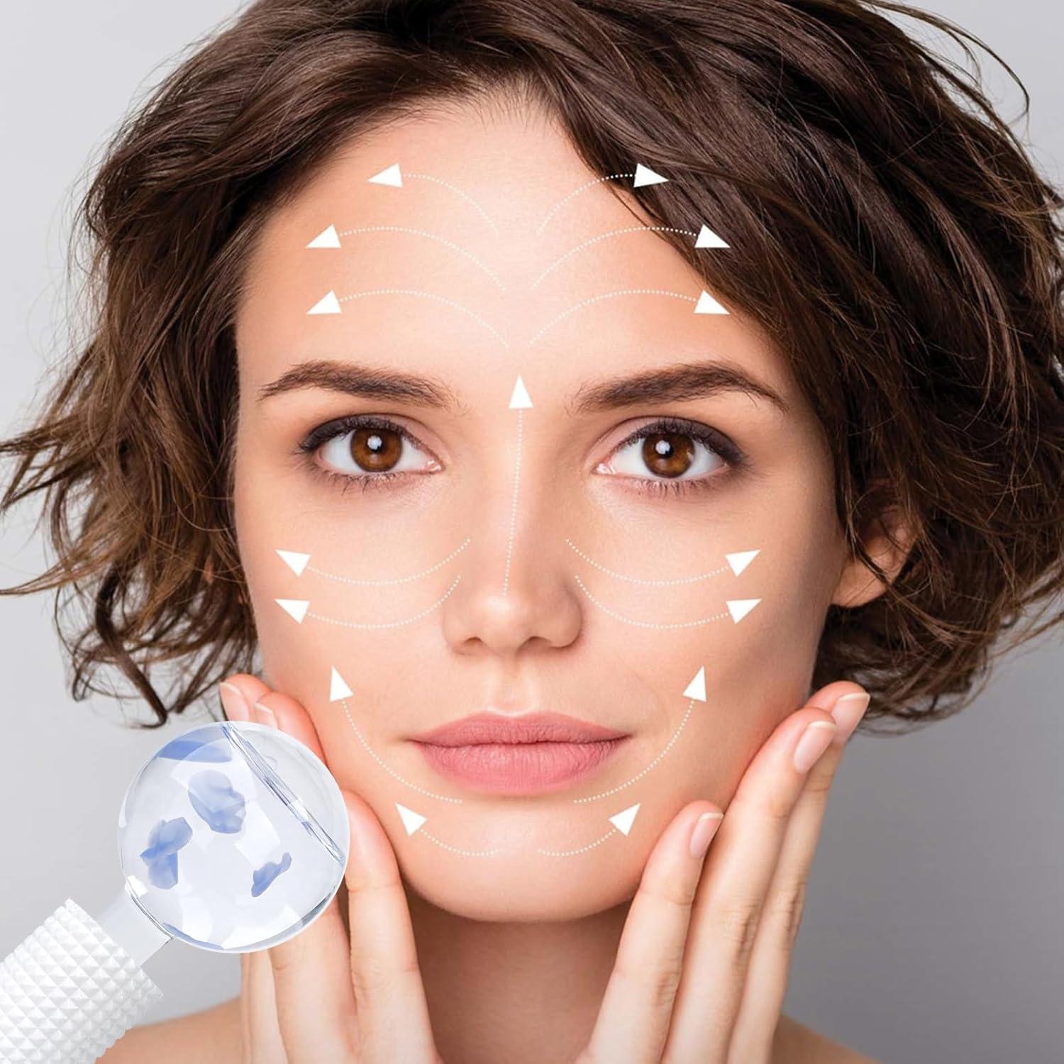 Esferas de Hielo Facial Ylowcoo 2PCS Azul - Masaje Antienvejecimiento