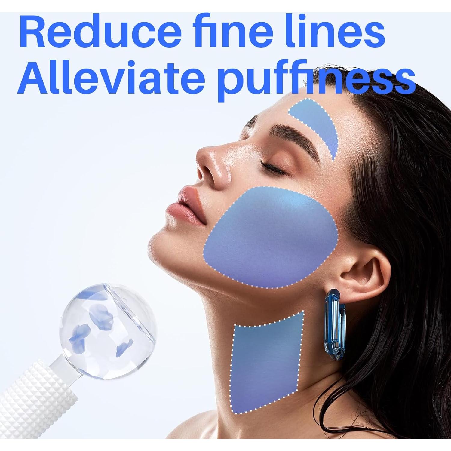 Esferas de Hielo Facial Ylowcoo 2PCS Azul - Masaje Antienvejecimiento