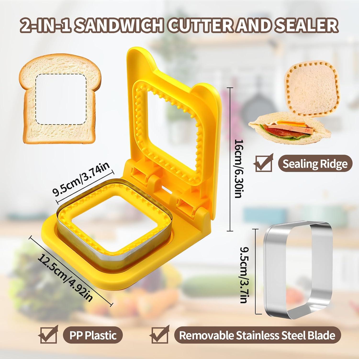 Cortador y Sellador de Sándwich 2-en-1 smrtcol Amarillo