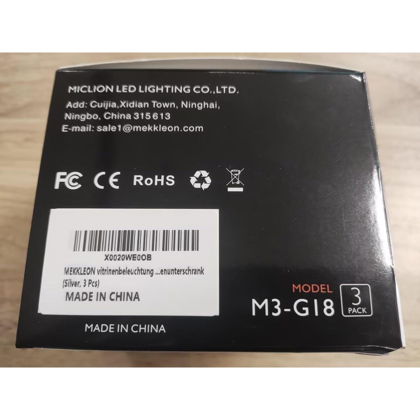 Luces Puck LED Recargables MEKKLEON 3 Pcs Control Remoto