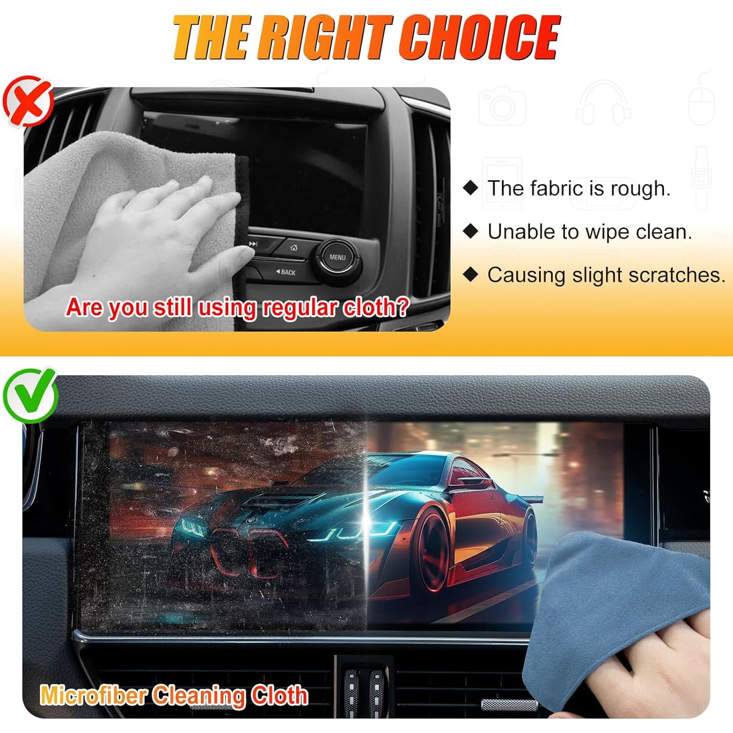 Limpiador de Pantallas de Coche SuperKaKa - Paño Microfibra Azul