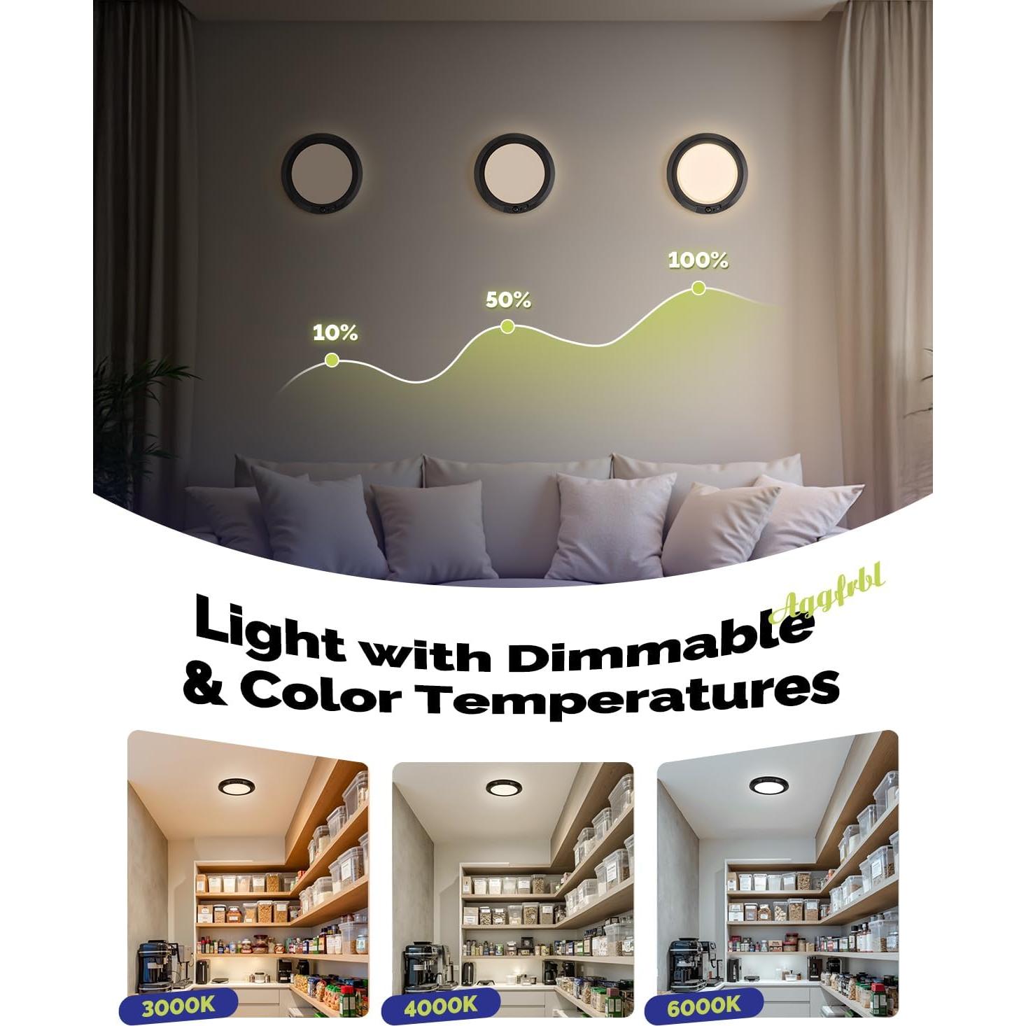 Luz de Techo Recargable Aggforbl 10,000mAh con Control Remoto