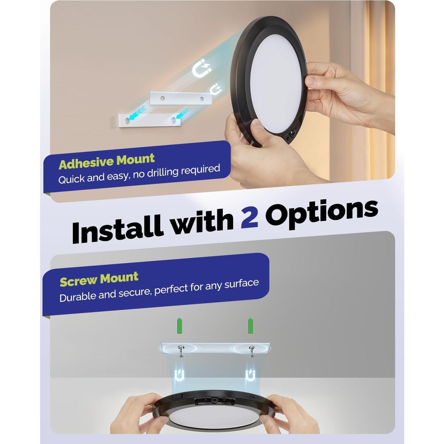 Luz de Techo Recargable Aggforbl 10,000mAh con Control Remoto