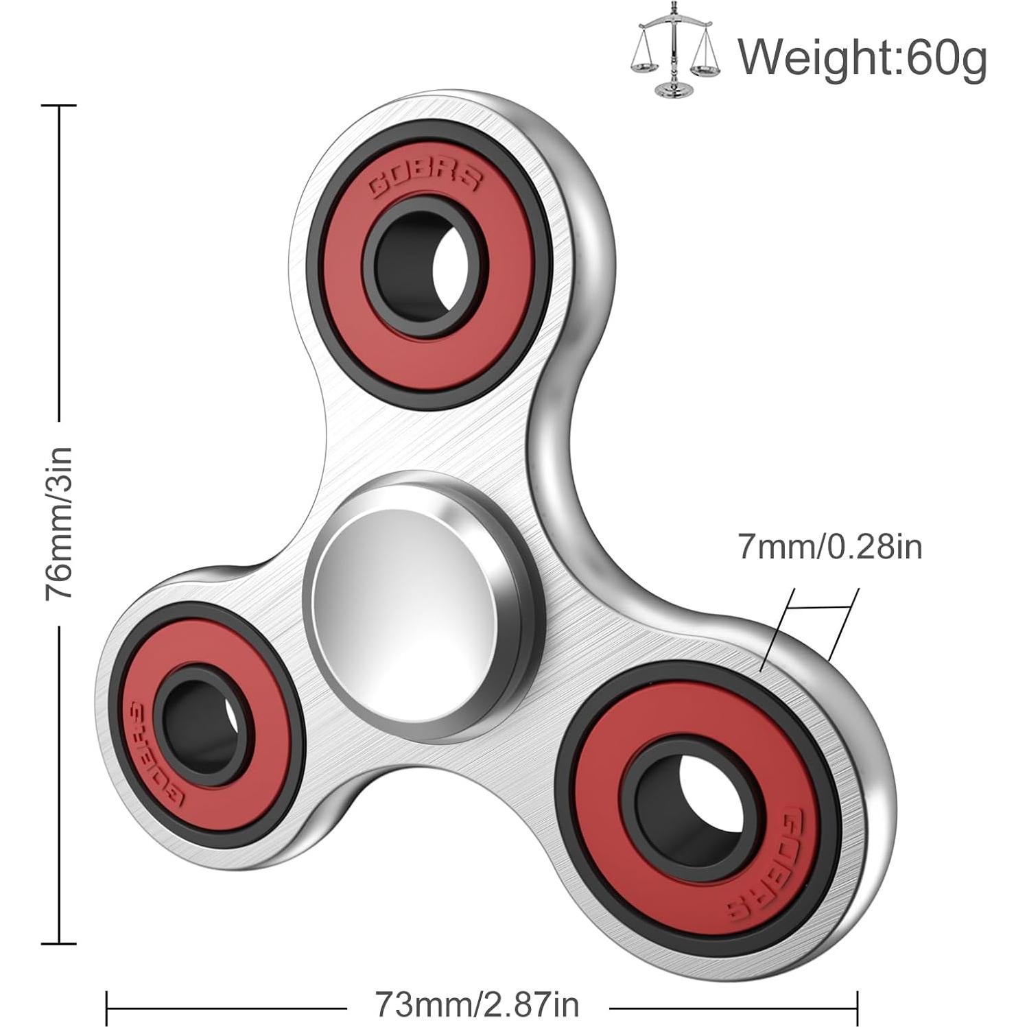 Spinner Antiestrés ATESSON Metal Z-Plata 7.29cm EDC TDAH