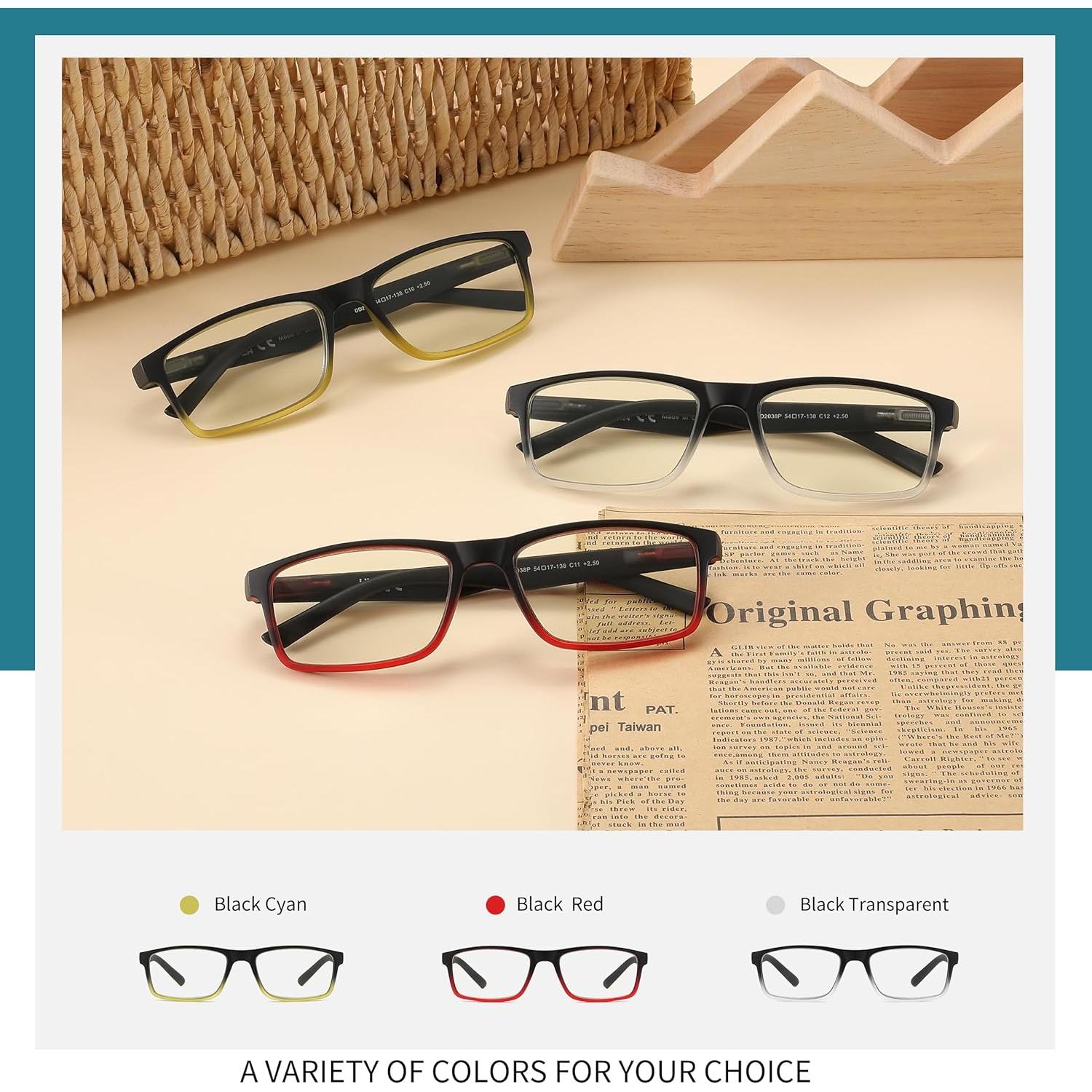 Gafas de lectura DONGDI anti luz azul UV400 4 paquetes