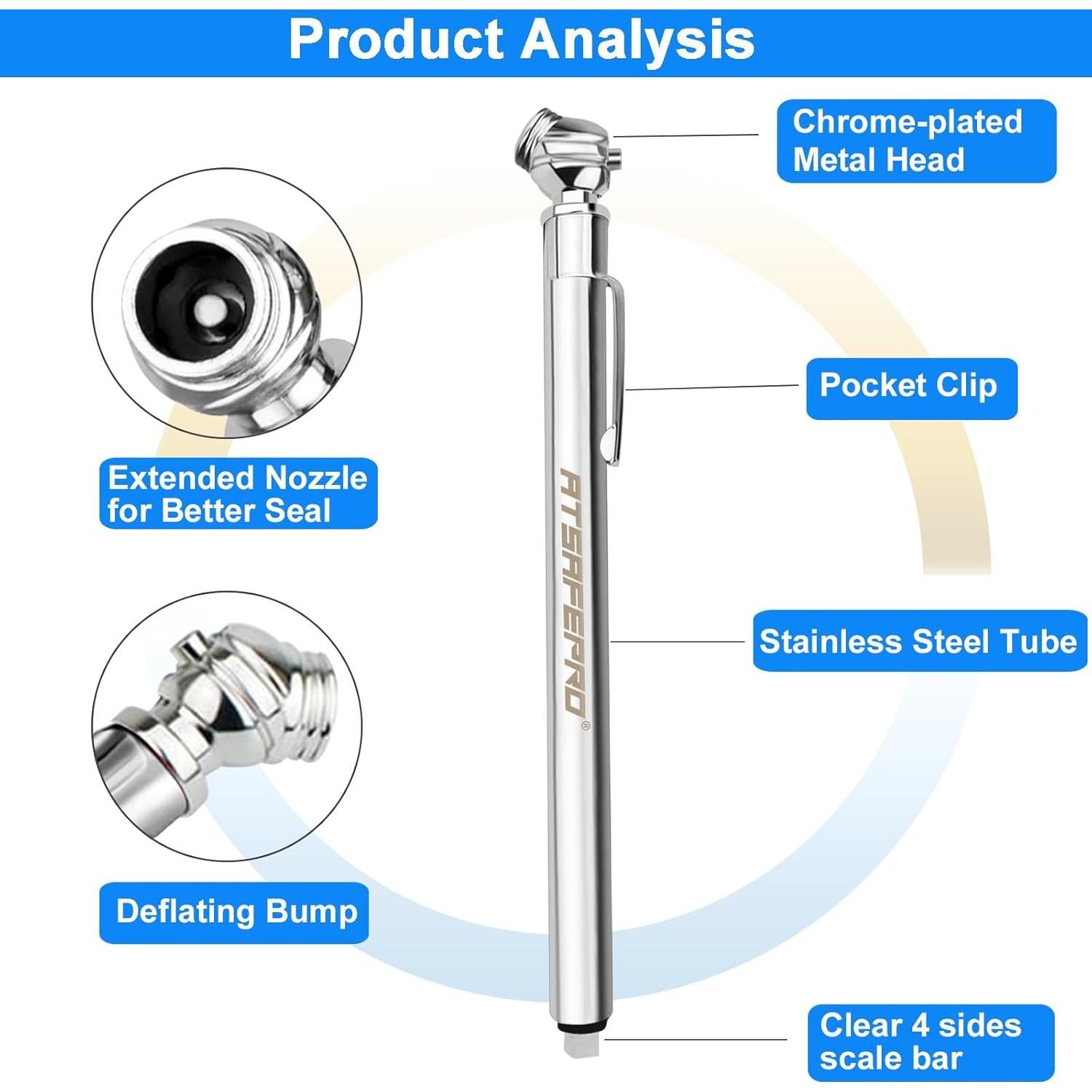 Medidor de Presión de Neumáticos ATsafepro (Paquete de 10)