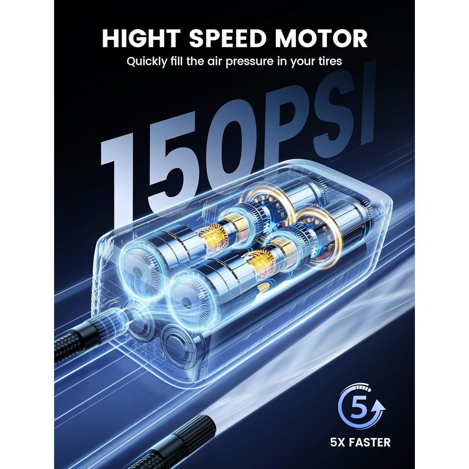 Compresor de Aire Portátil Lamicall VHEP03 150 PSI Batería