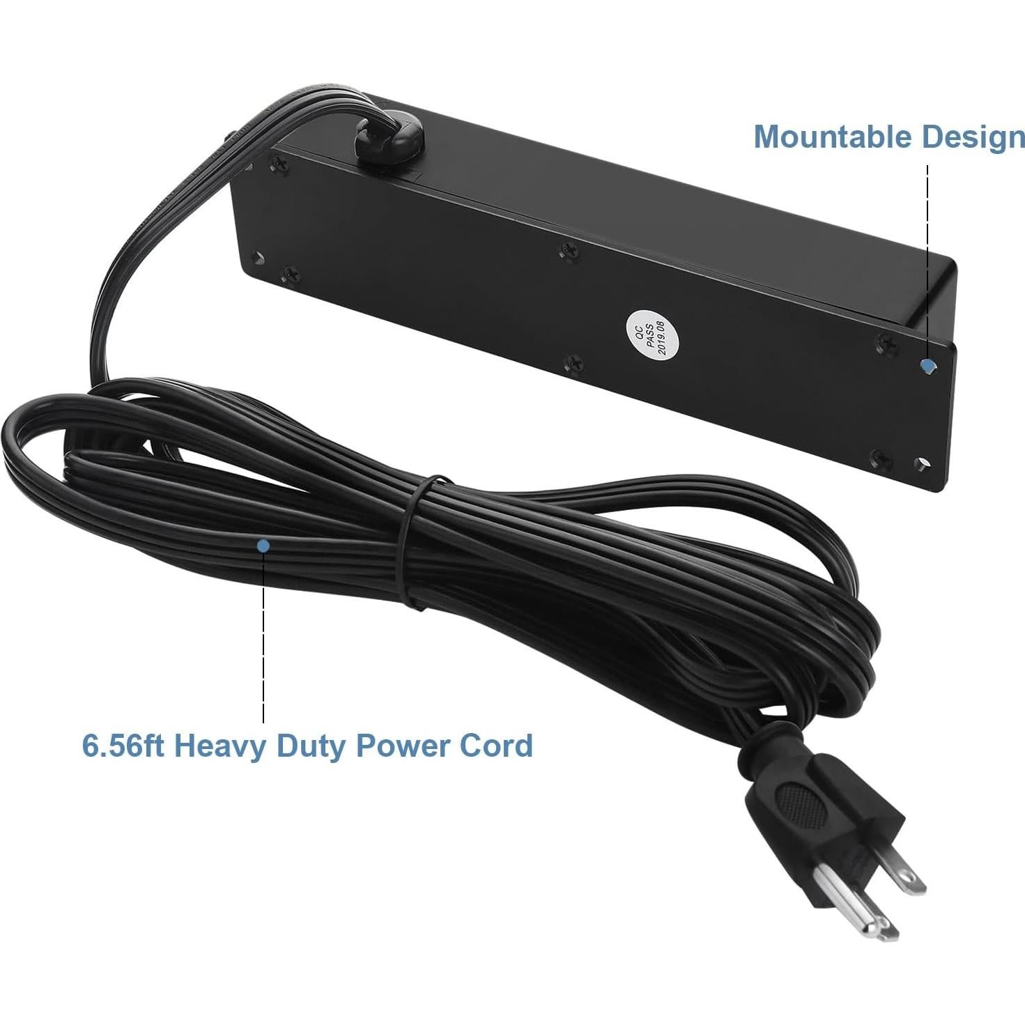 Regleta de Enchufes Montable HHSOET 4 Salidas 1.83m con Interruptor