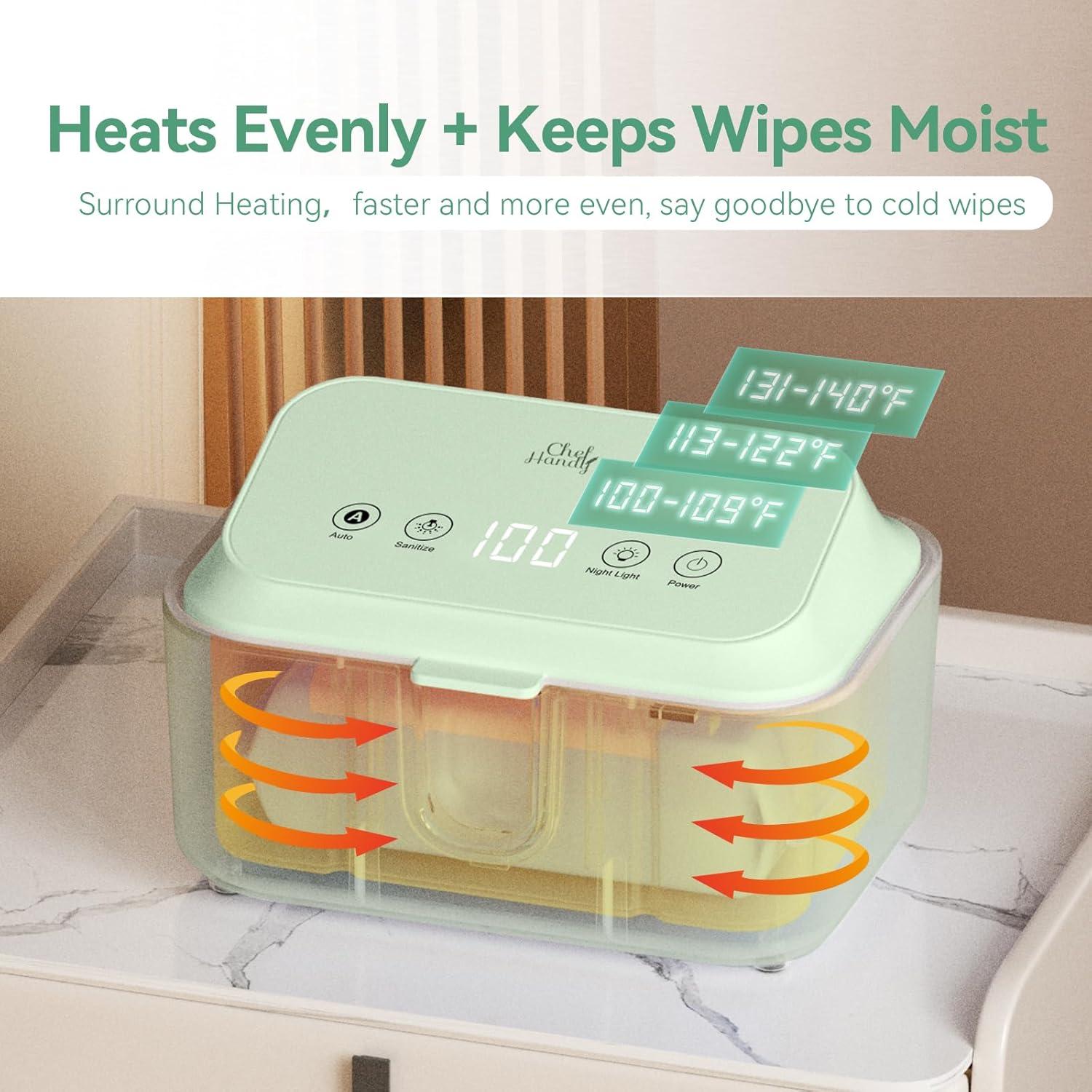 Calentador de Toallitas Chefhandy para Bebés con Luz UV y 3 Modos