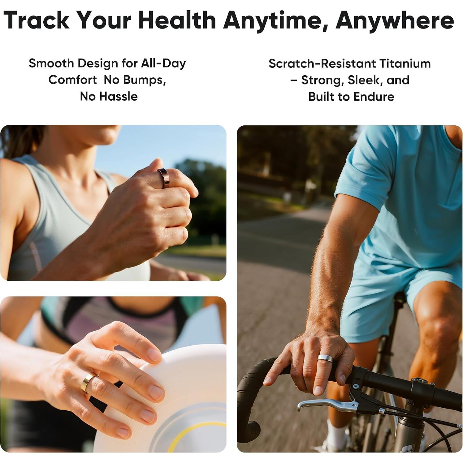 Anillo Inteligente Orvyna Titanio Oro 7 - Salud y Fitness