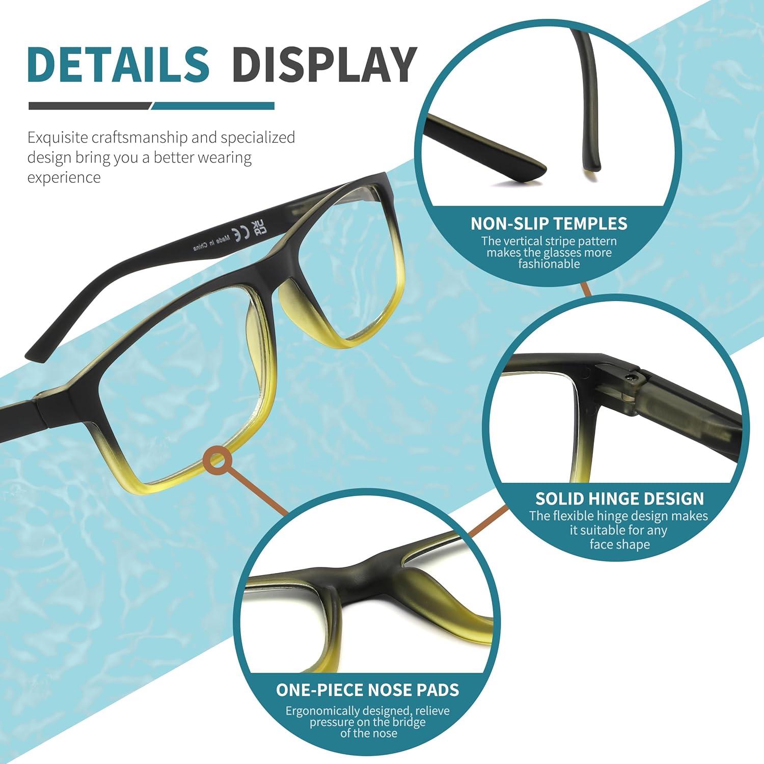 Gafas de lectura DONGDI anti luz azul UV400 1.25