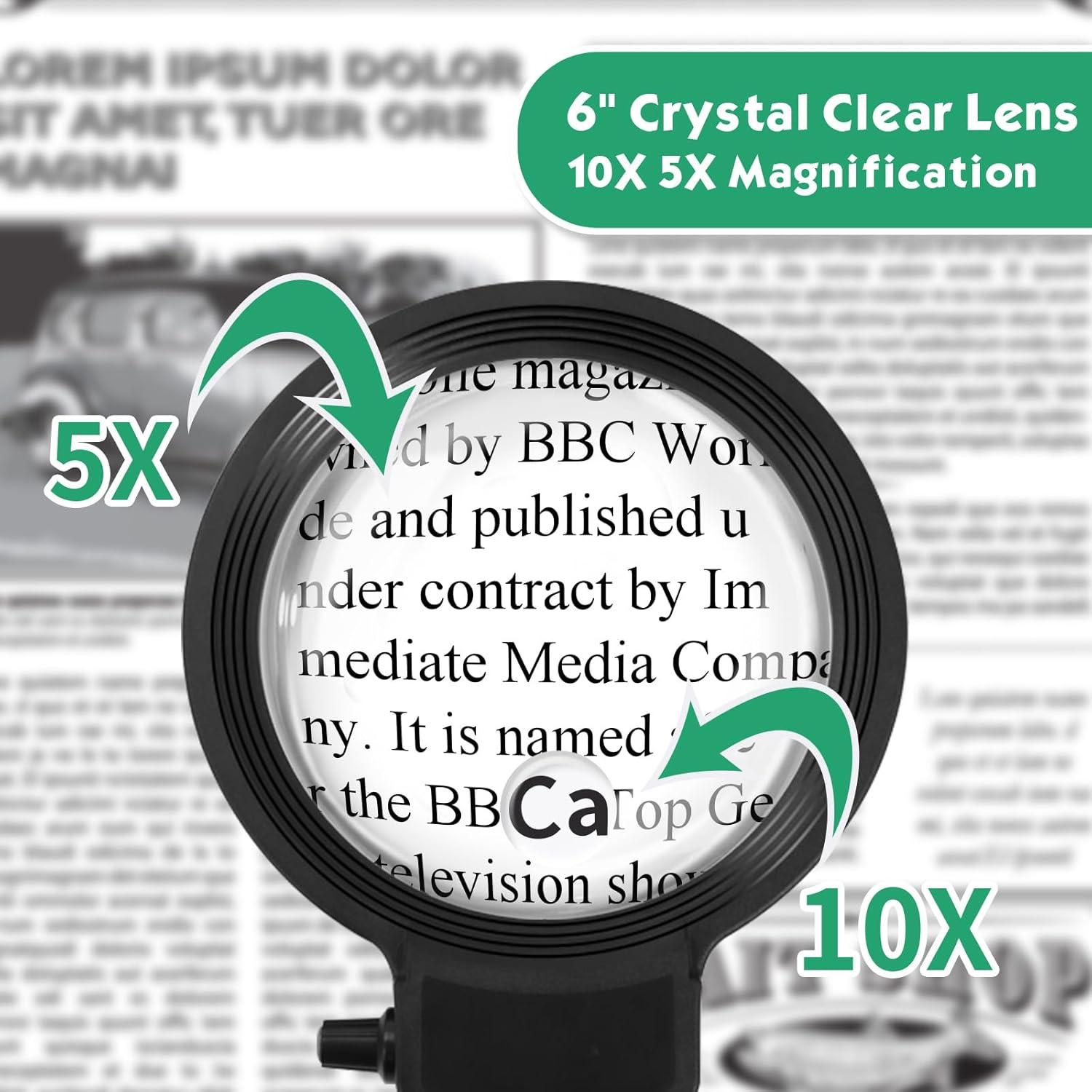 Lupa de Piso 10X 30X NZQXJXZ con Luz LED Ajustable