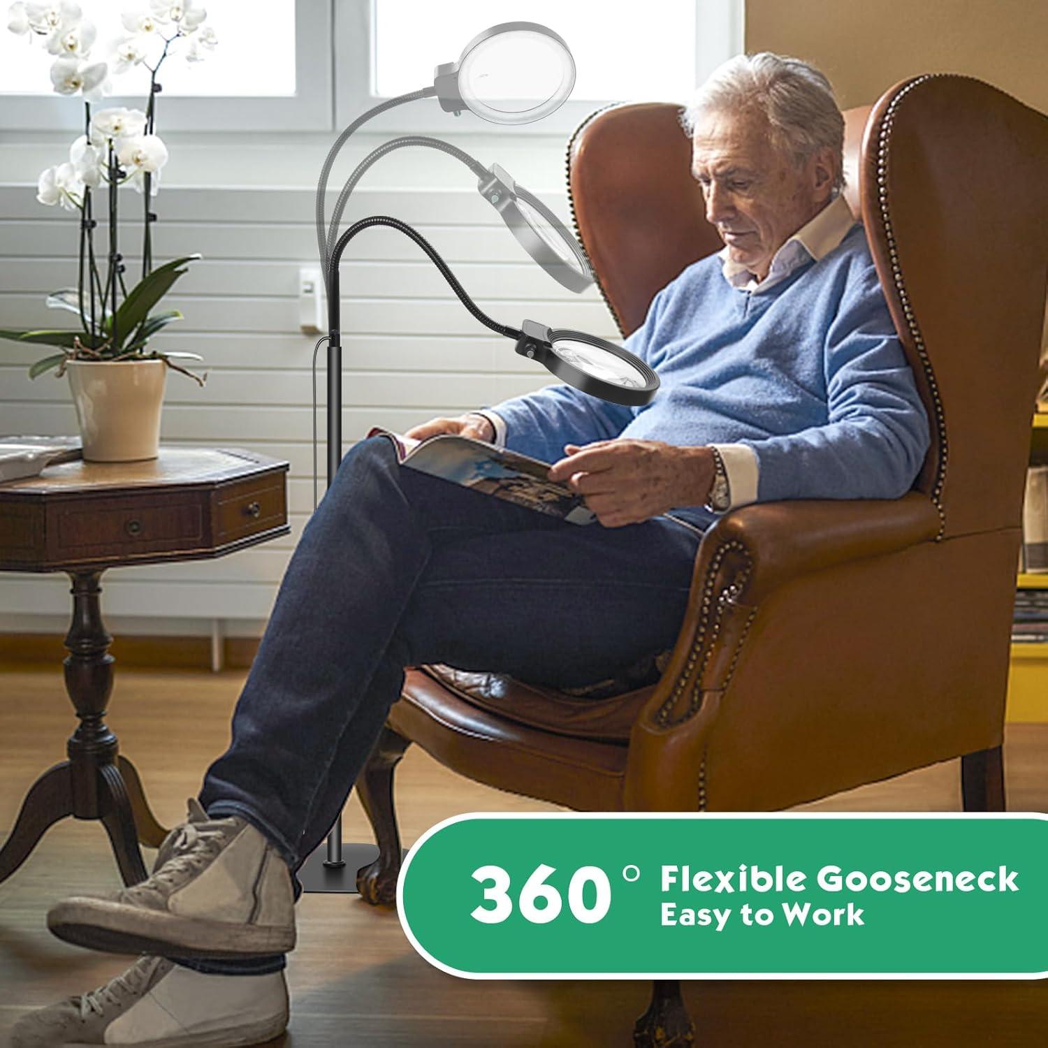 Lupa de Piso 10X 30X NZQXJXZ con Luz LED Ajustable