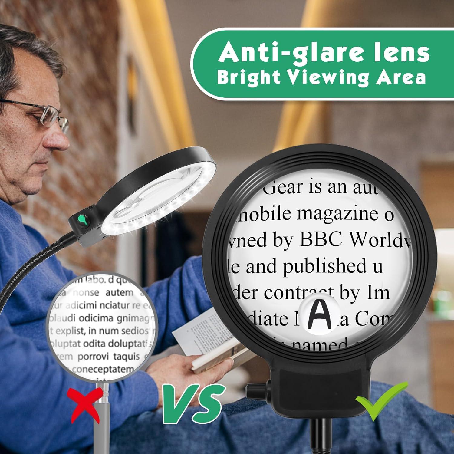 Lupa de Piso 10X 30X NZQXJXZ con Luz LED Ajustable