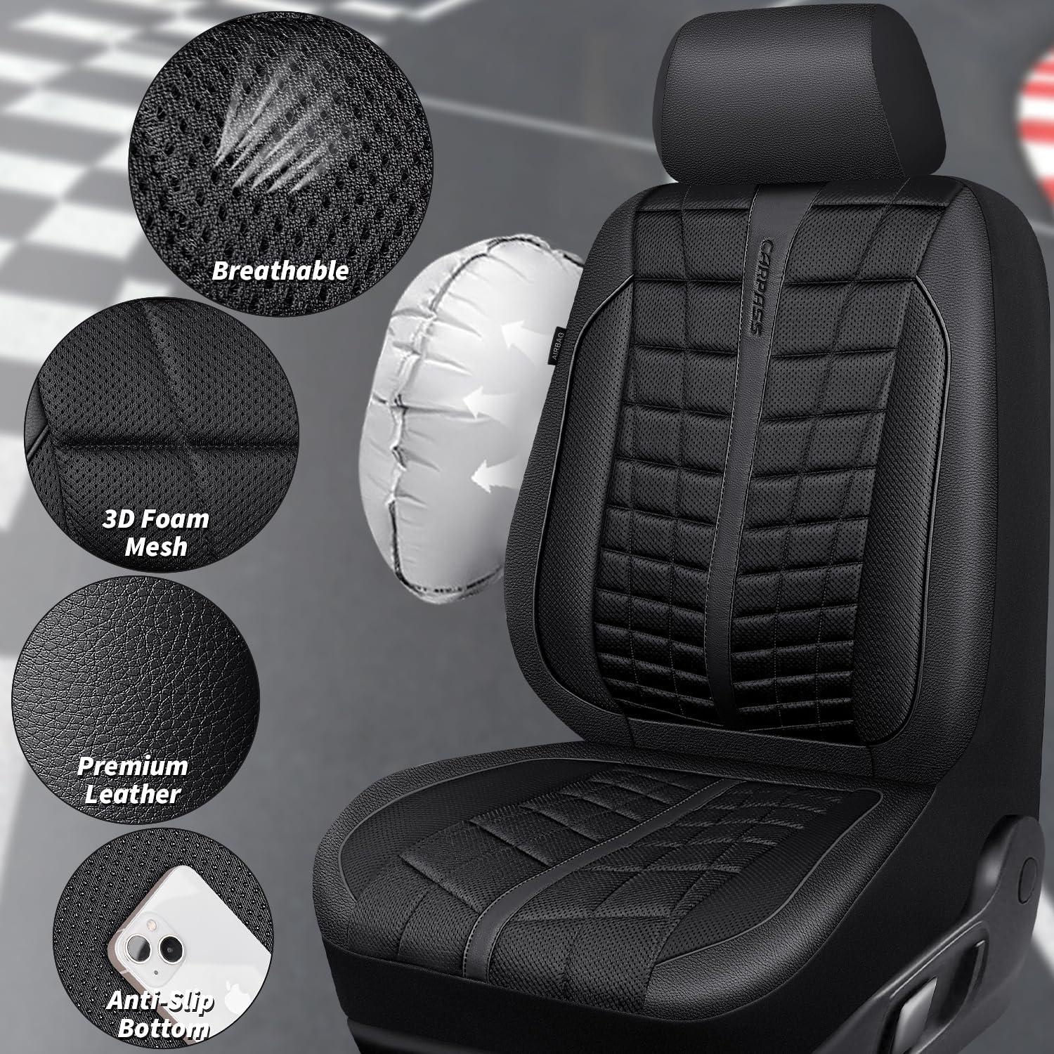 Fundas de Asiento Delanteras CAR PASS 3D Air Mesh Todo Negro
