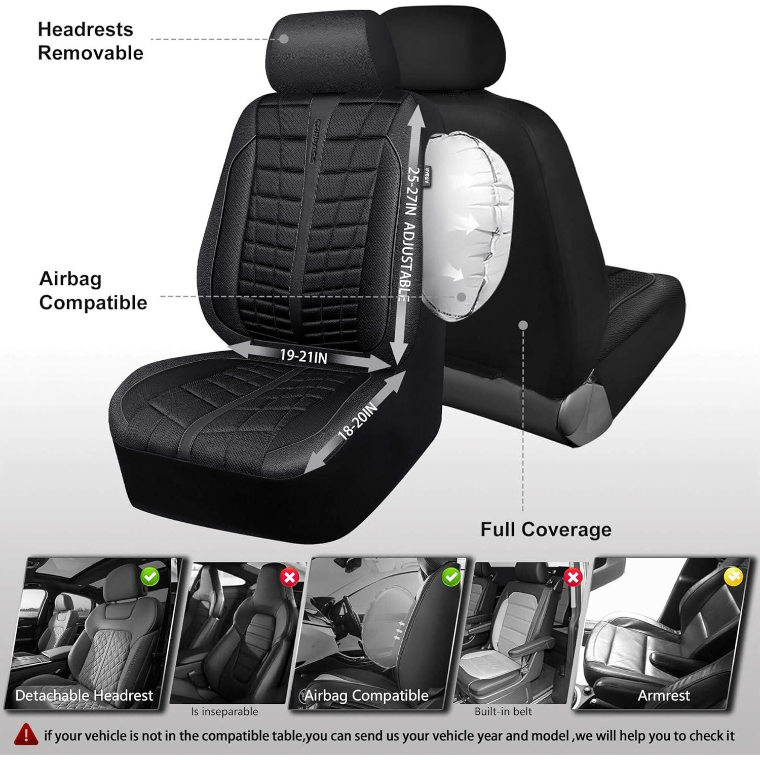 Fundas de Asiento Delanteras CAR PASS 3D Air Mesh Todo Negro