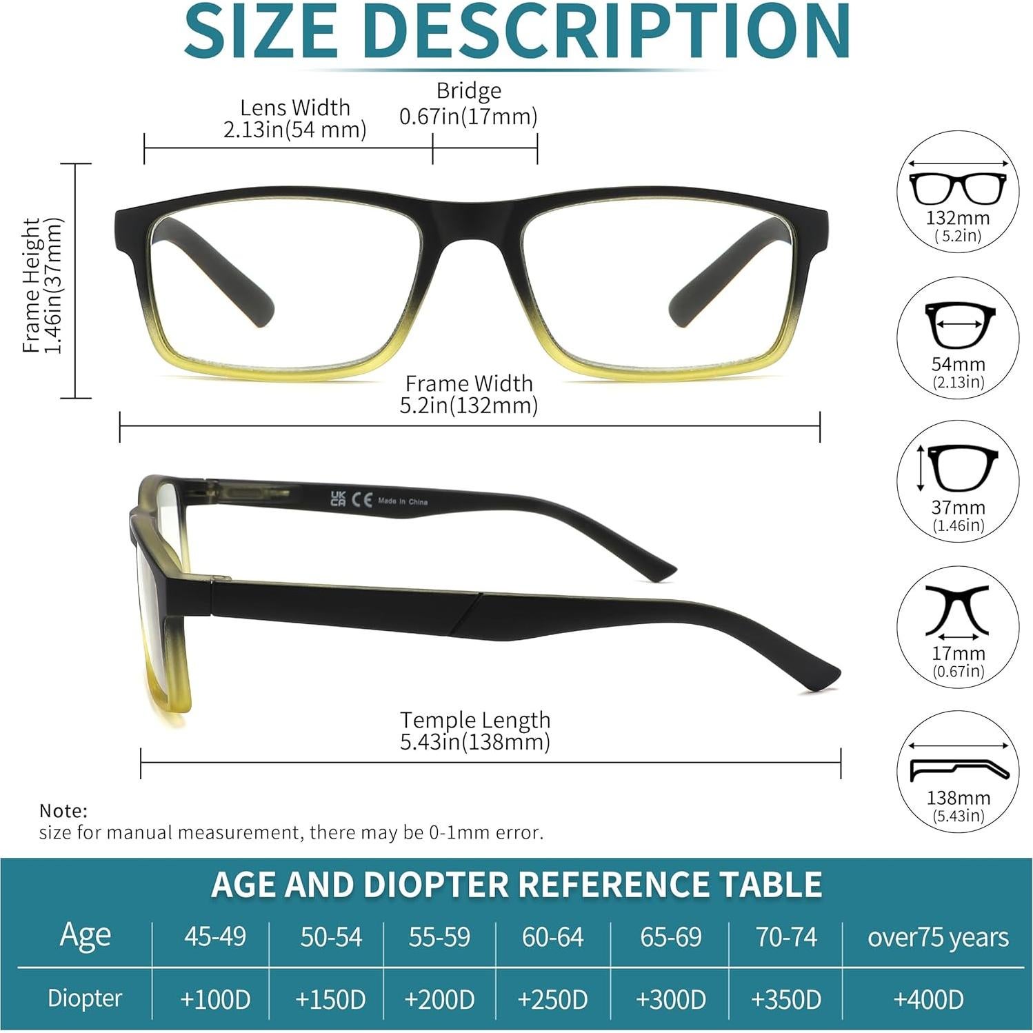 Gafas de lectura DONGDI anti luz azul UV400 unisex