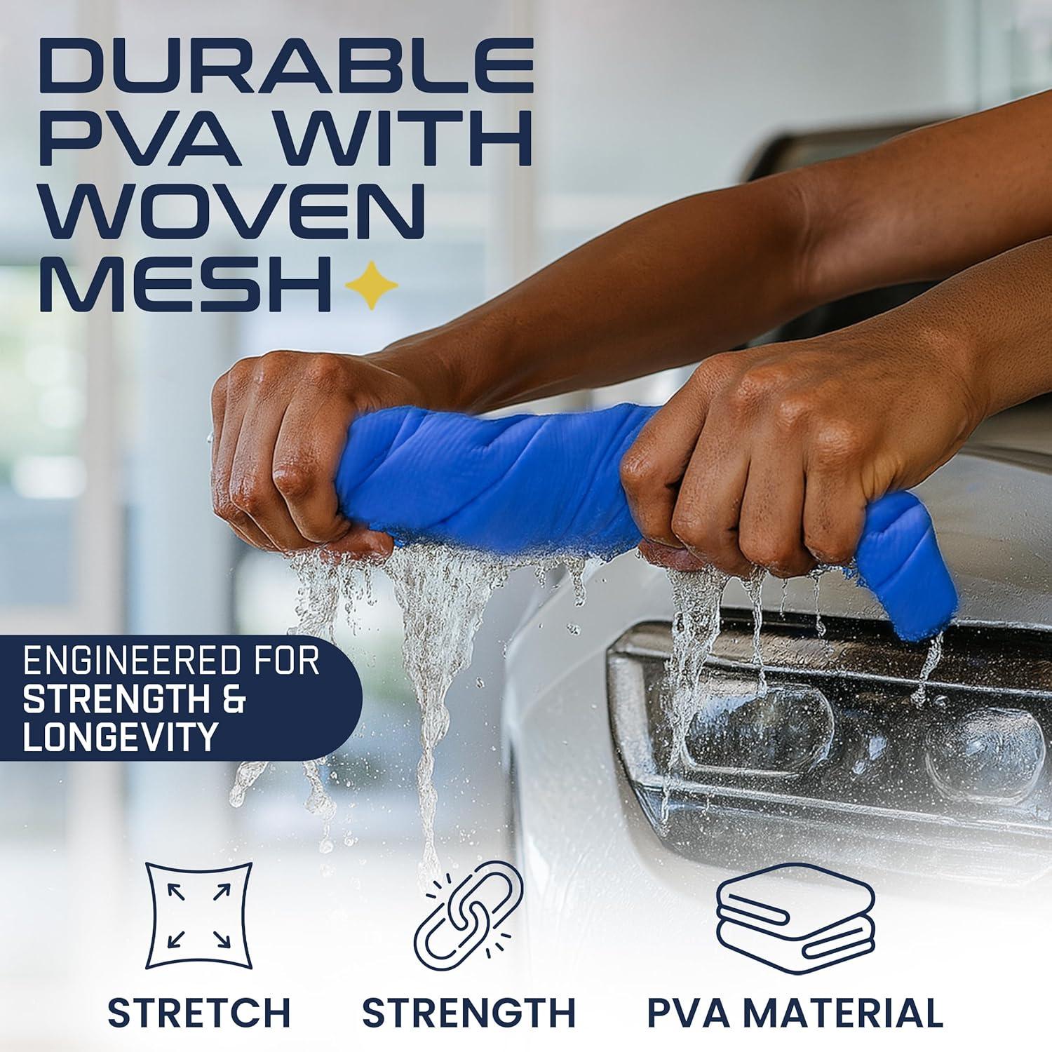 Toalla Shammy Grande Champion Azul - Paquete de 2, 66x43cm, Súper Absorbente