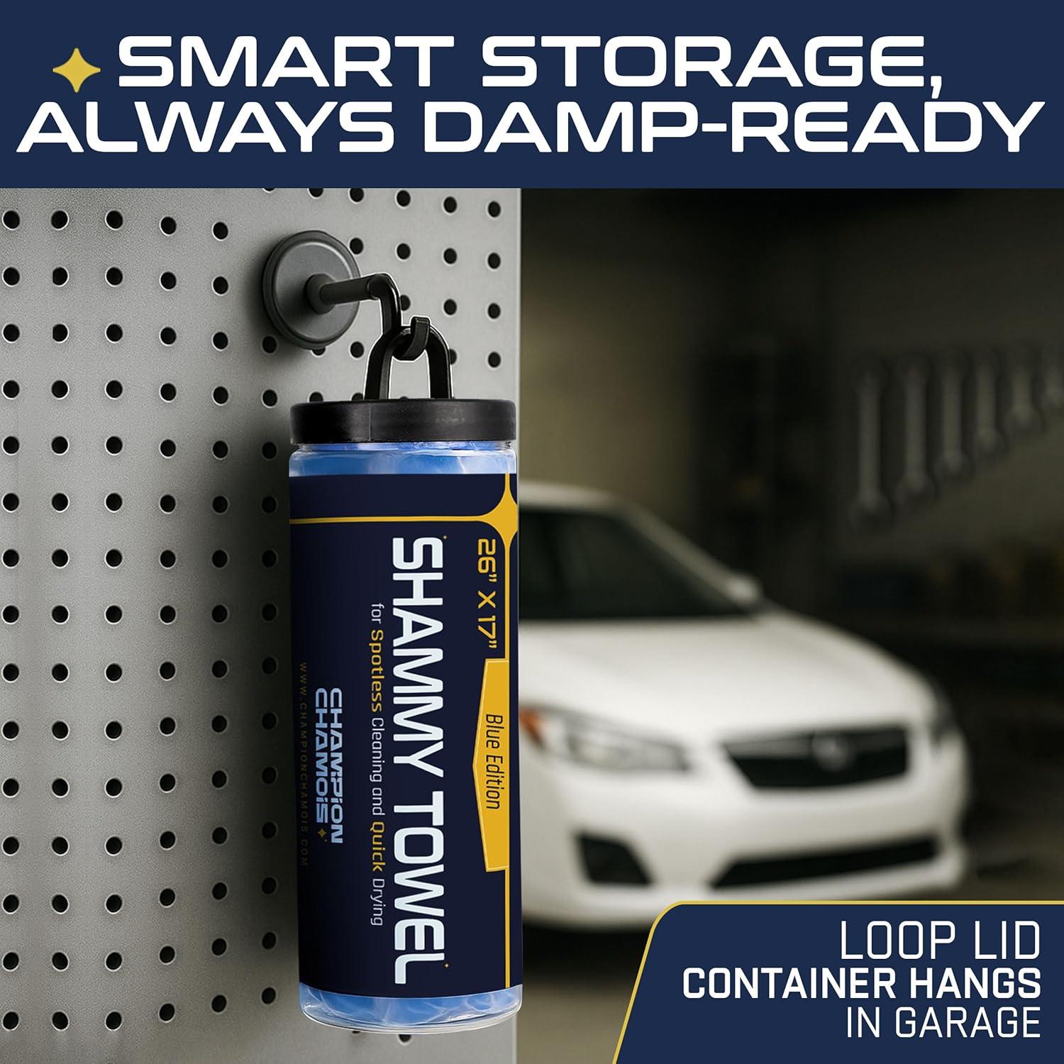 Toalla Shammy Grande Champion Azul - Paquete de 2, 66x43cm, Súper Absorbente