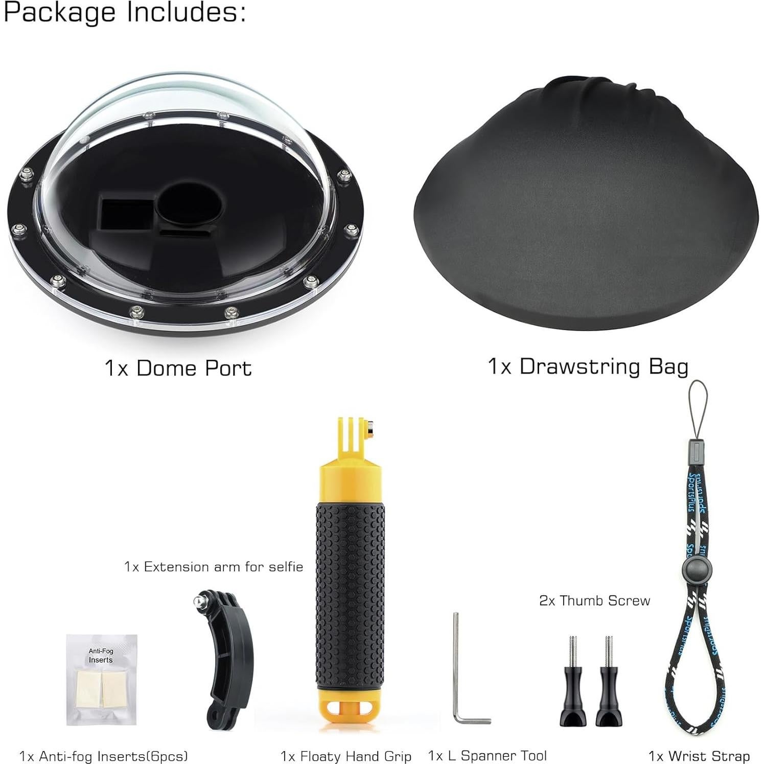 Puerto de Cúpula GEPULY para DJI OSMO Action 3 4 5 Pro