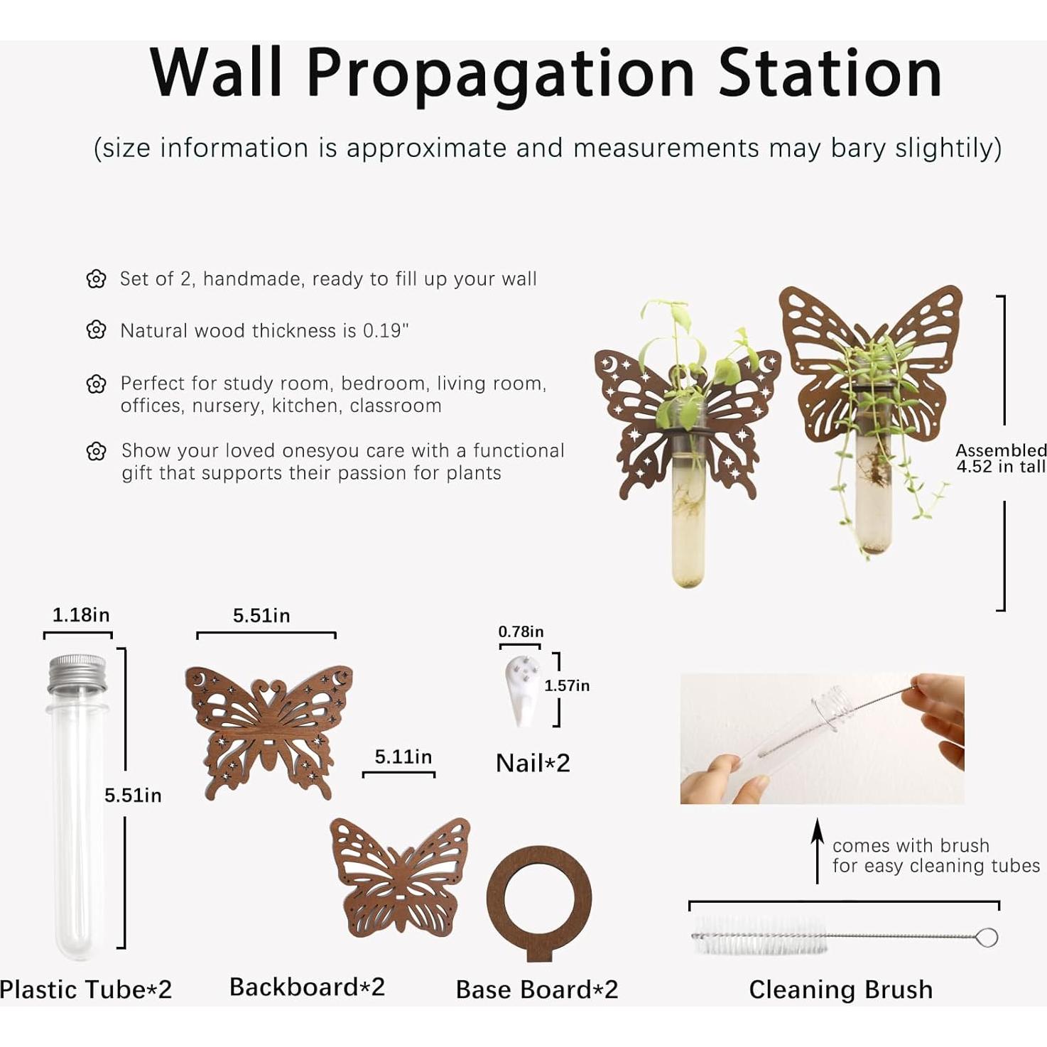 Estación de Propagación de Plantas Artilady - Terrario Colgante de Madera
