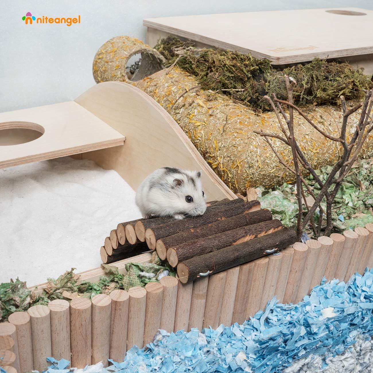 Puente de Escalera de Madera Niteangel 21.3x9.9cm para Hámsters