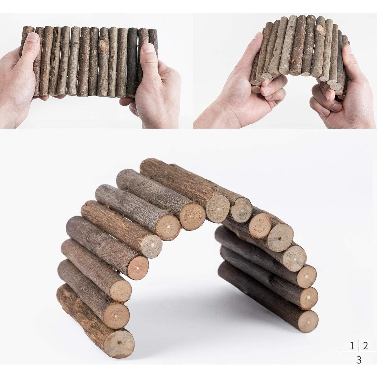 Puente de Escalera de Madera Niteangel 21.3x9.9cm para Hámsters