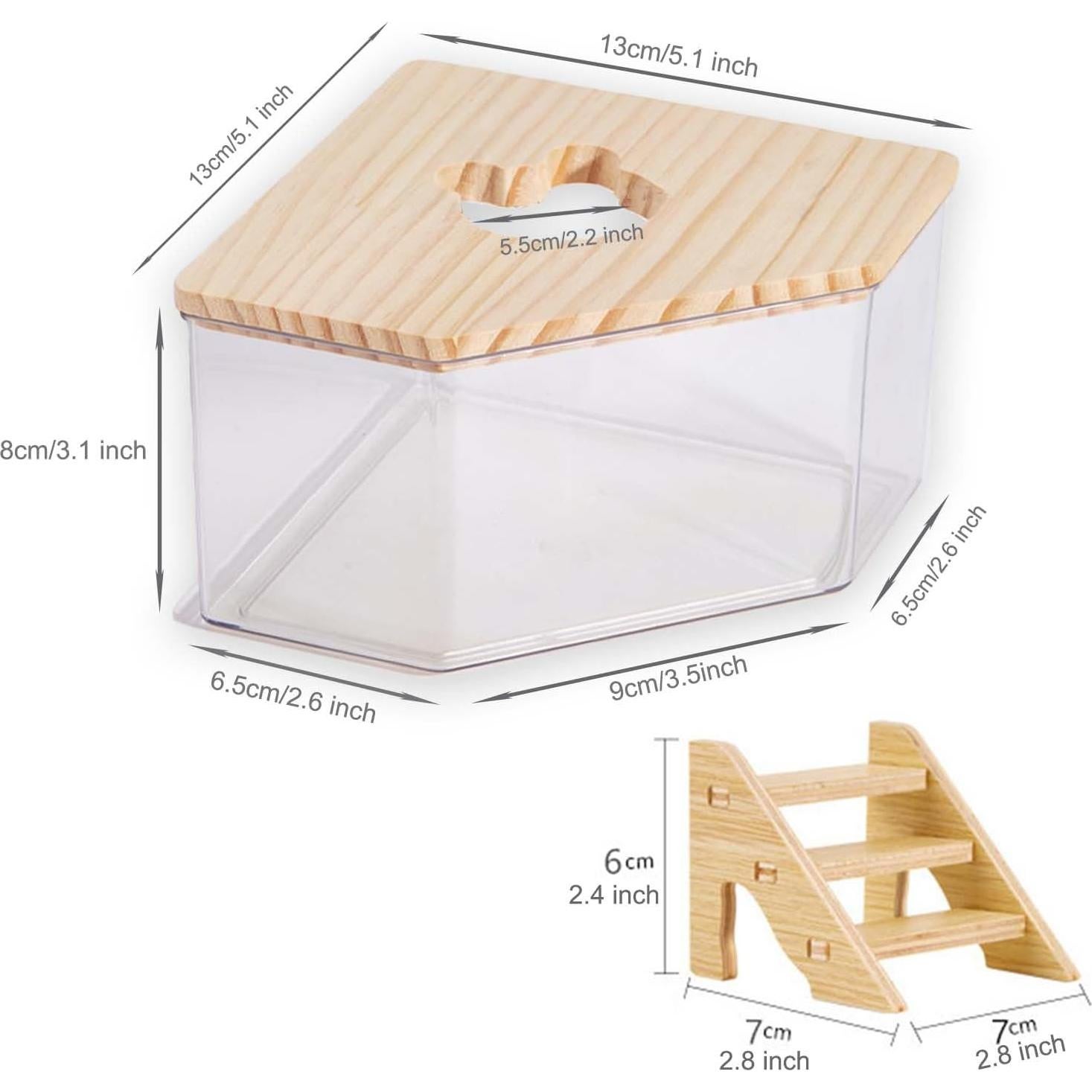 Caja de Baño de Arena FiboPawer Pentágono para Hámsters