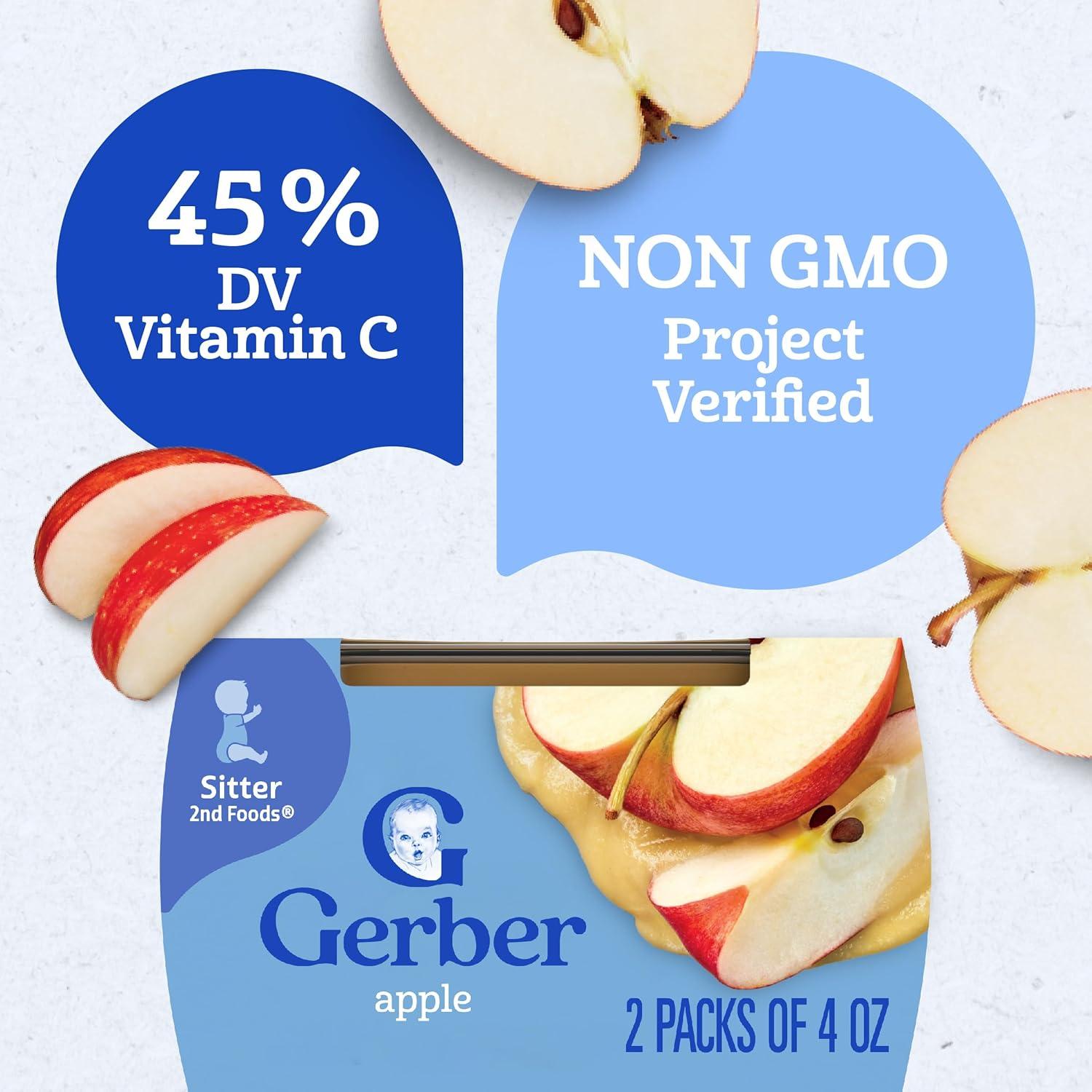 Gerber Comida para Bebés 2da Etapa Puré de Manzana 113g 2-Pack