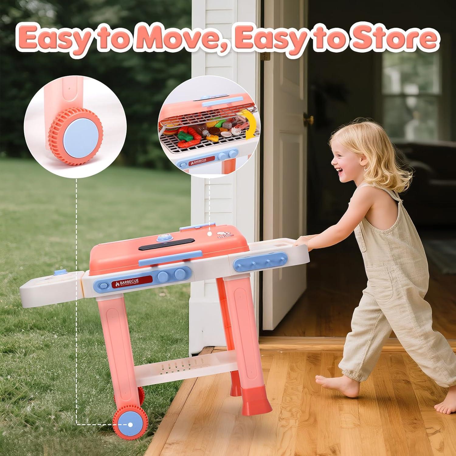 Juguete de Parrilla BBQ CUTE STONE Rosa con Comida Mágica