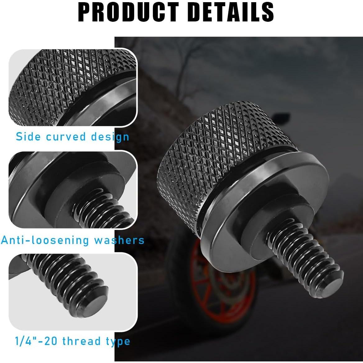 Tornillos de Asiento de Motocicleta Gasedin 2 PCS Aluminio Negro