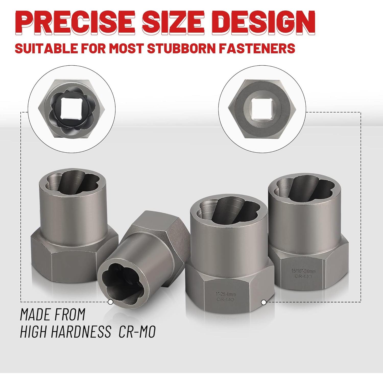 Juego de Extractores de Tornillos UYECOVE 5 Piezas 12.7 mm