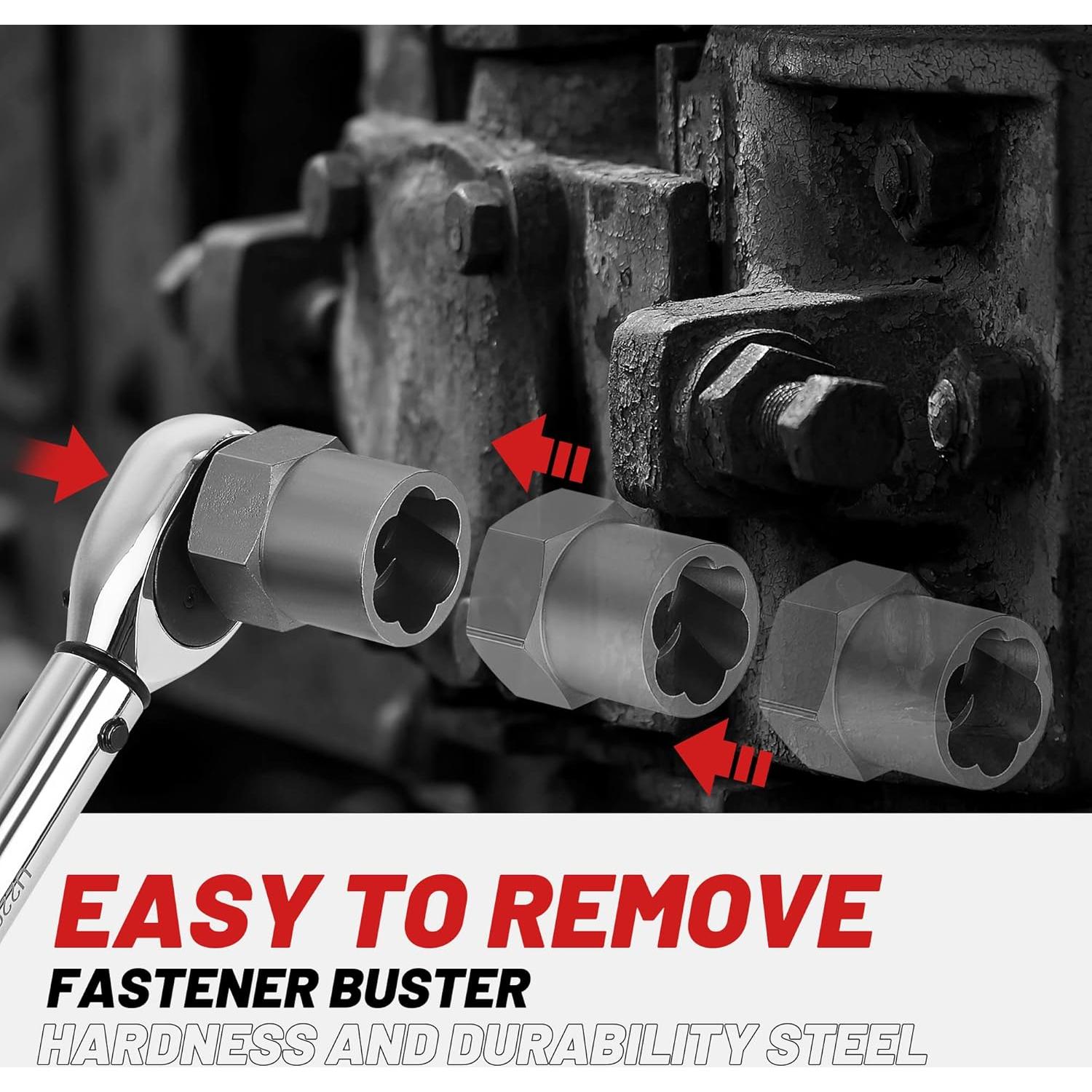 Juego de Extractores de Tornillos UYECOVE 5 Piezas 12.7 mm