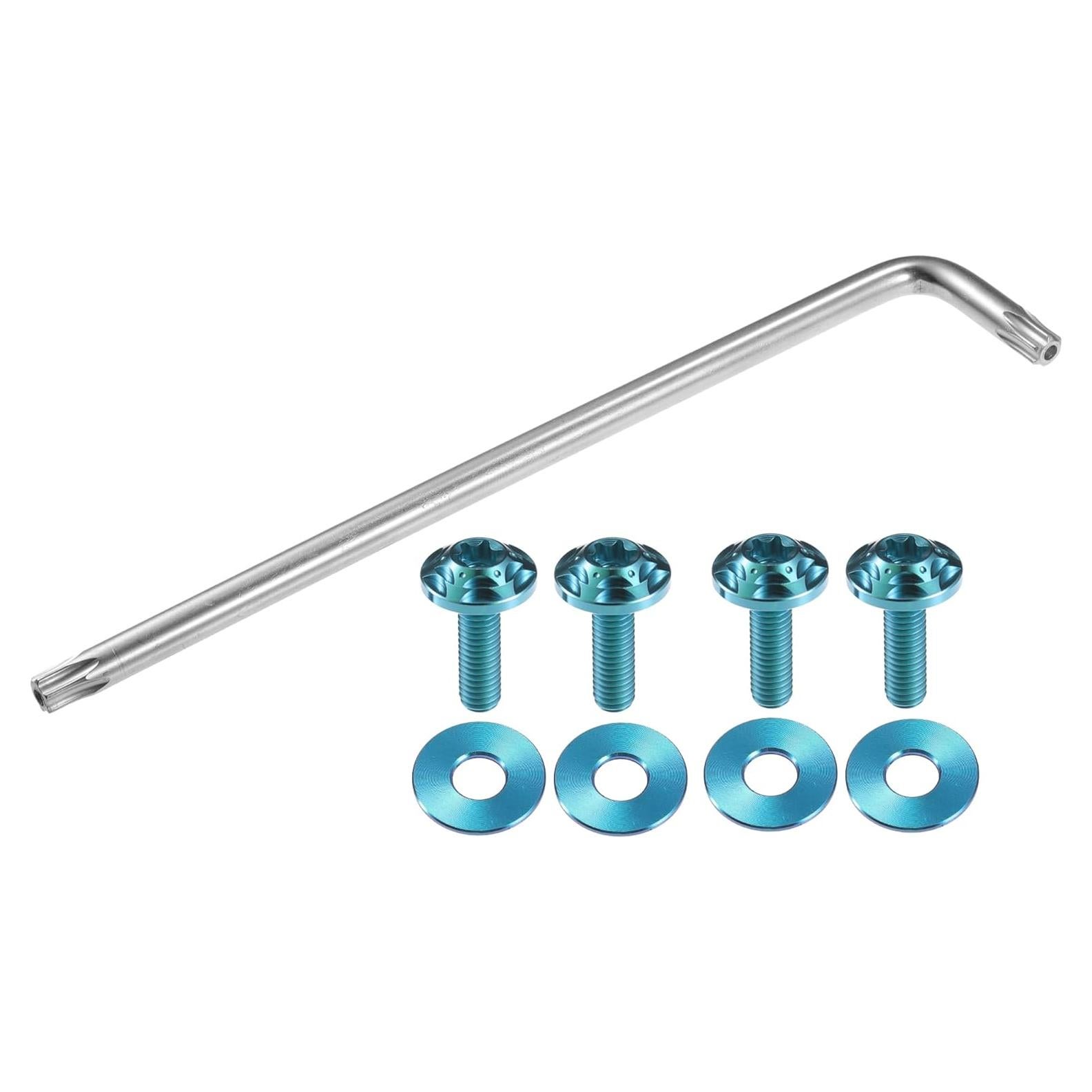 Tornillos Antirrobo para Placas de Licencia Partuto M6 Azul