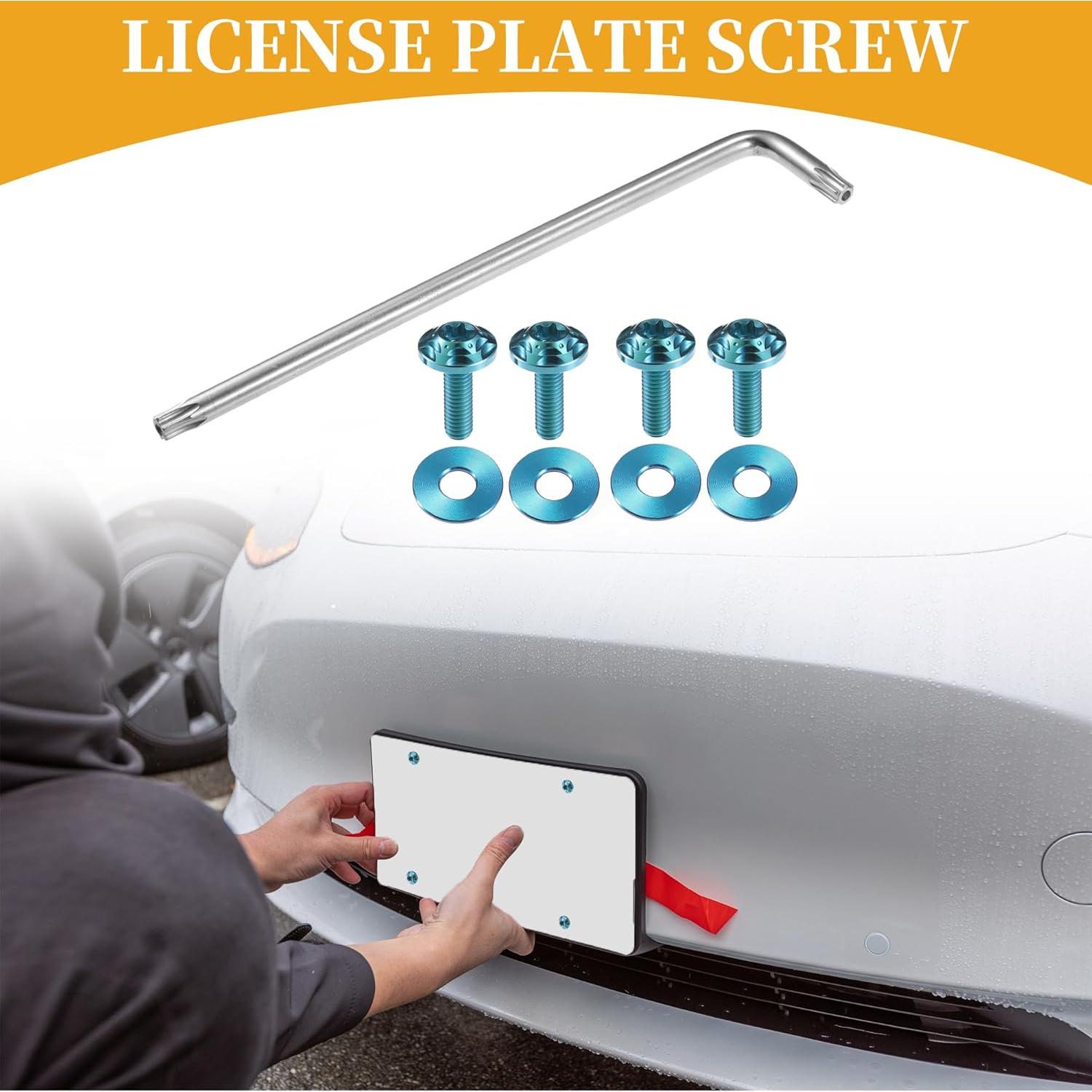 Tornillos Antirrobo para Placas de Licencia Partuto M6 Azul