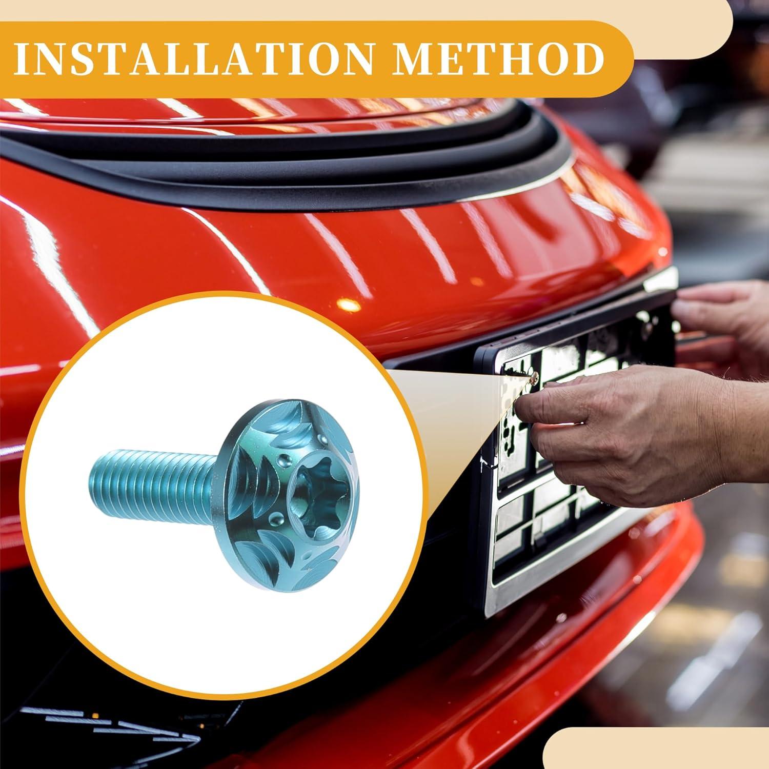 Tornillos Antirrobo para Placas de Licencia Partuto M6 Azul