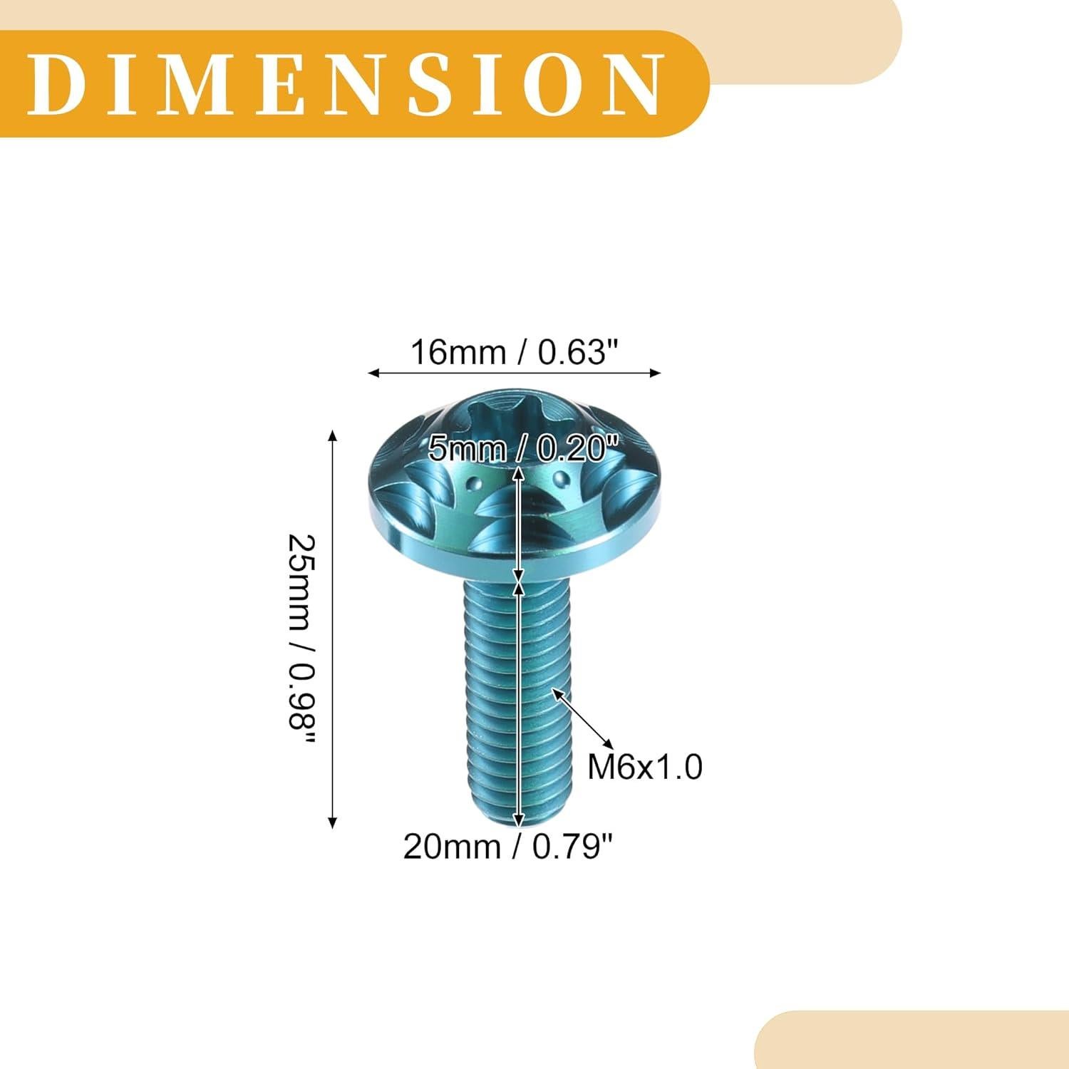 Tornillos Antirrobo para Placas de Licencia Partuto M6 Azul
