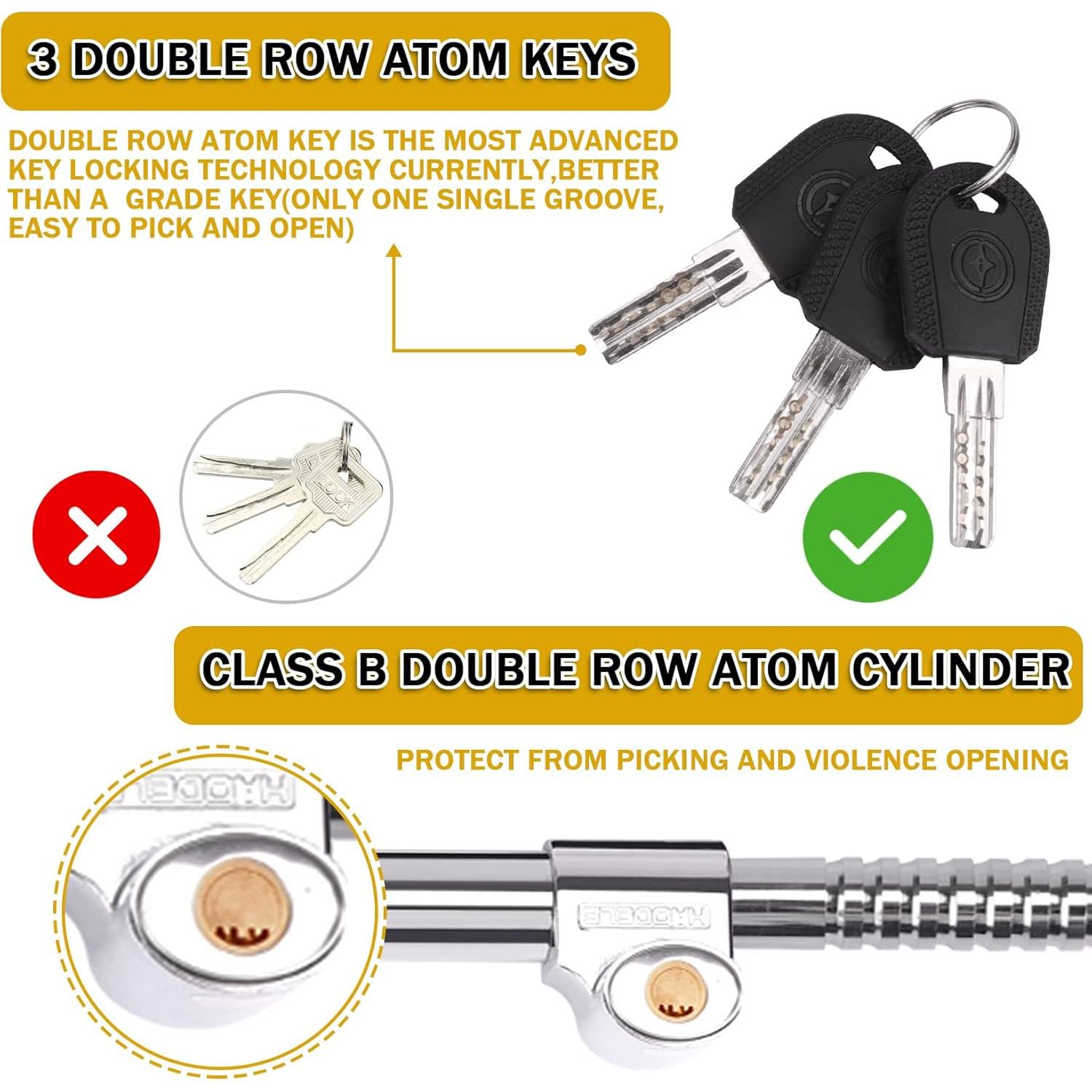 Candado Antirrobo Tevlaphee para Volante y Pedales 85.1 cm