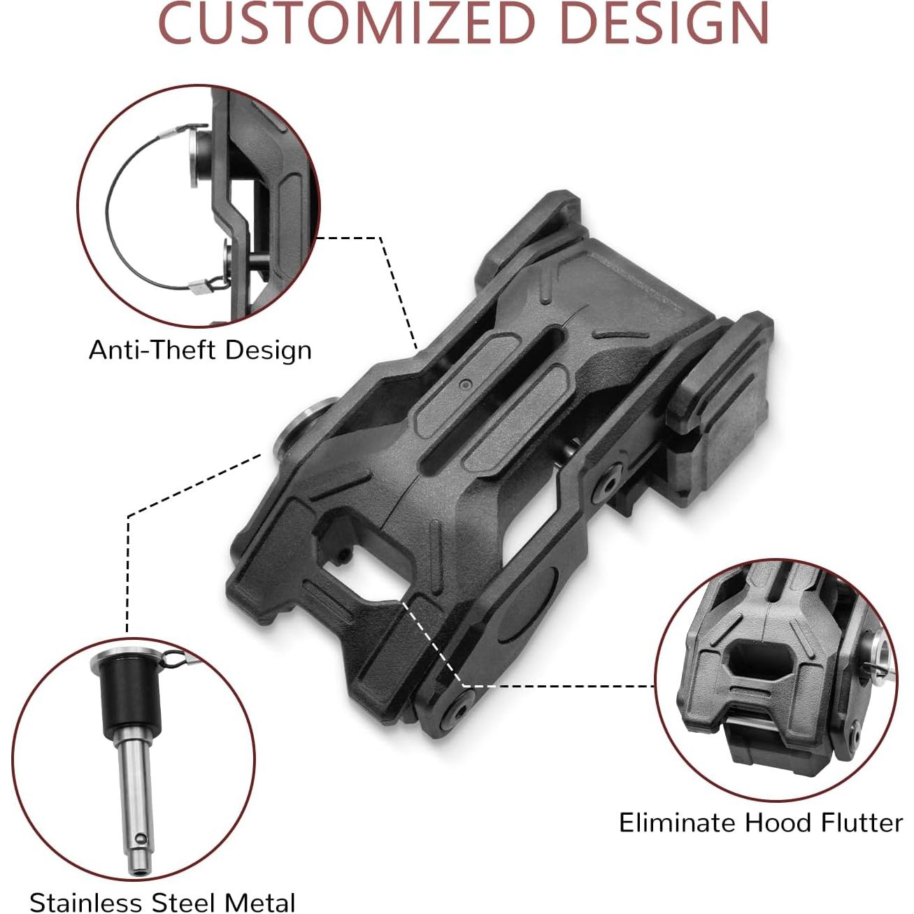Ganchos de Capó Antirrobo ZKJAYOE para Jeep JL JLU JT 2018-2025