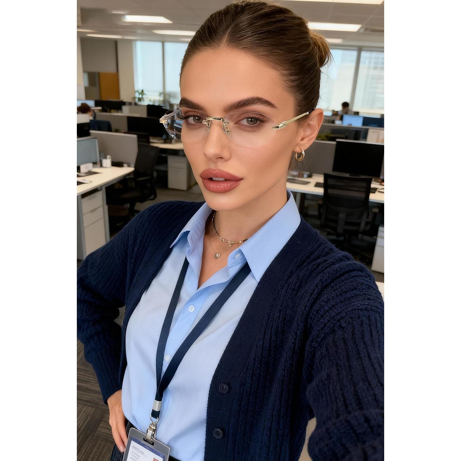 Gafas de sol ovaladas TYA para mujeres - Luz azul clara 54mm