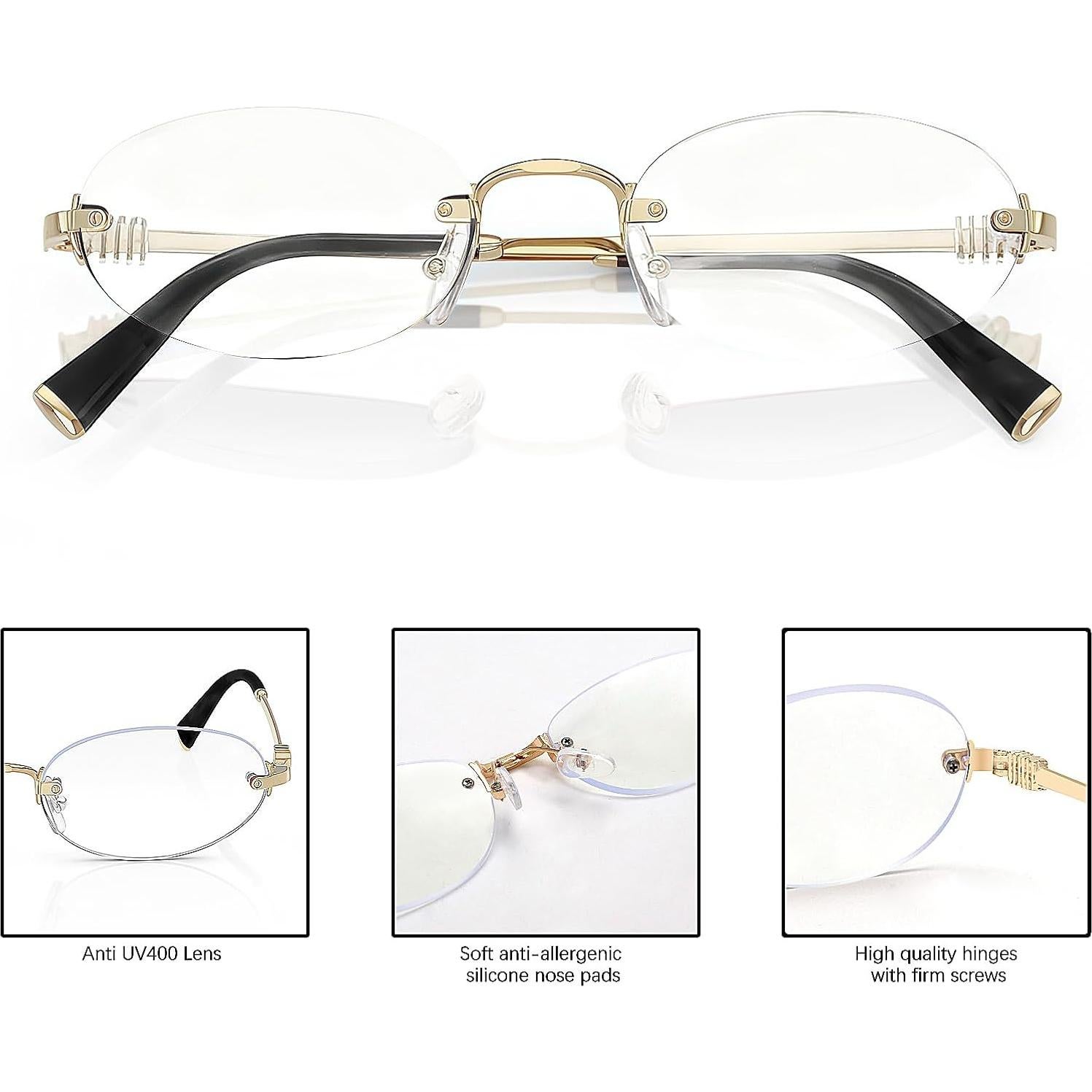 Gafas de sol ovaladas TYA para mujeres - Luz azul clara 54mm