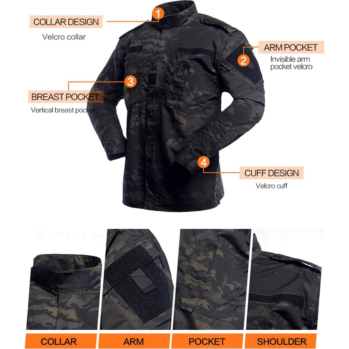 Conjunto Táctico Militar LANBAOSI para Hombre - Chaqueta y Pantalones