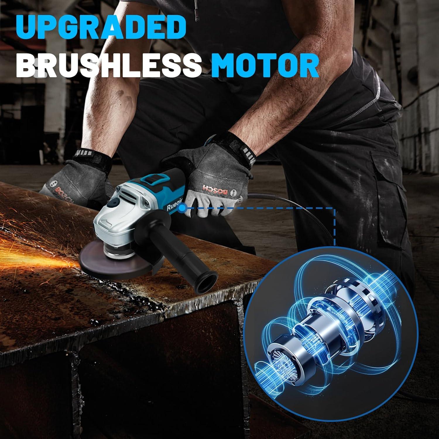 Amoladora Angular Inalámbrica Rueqior 18V 12000 RPM Sin Batería