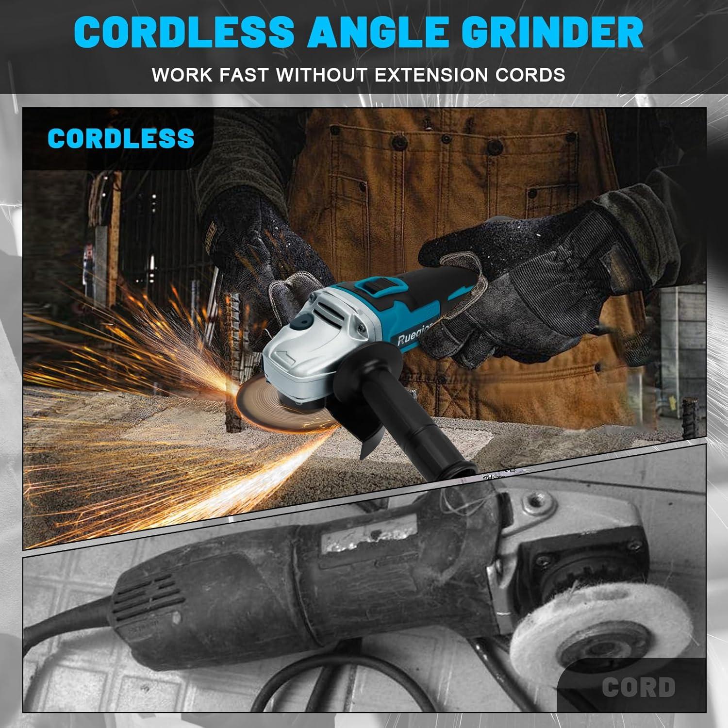 Amoladora Angular Inalámbrica Rueqior 18V 12000 RPM Sin Batería