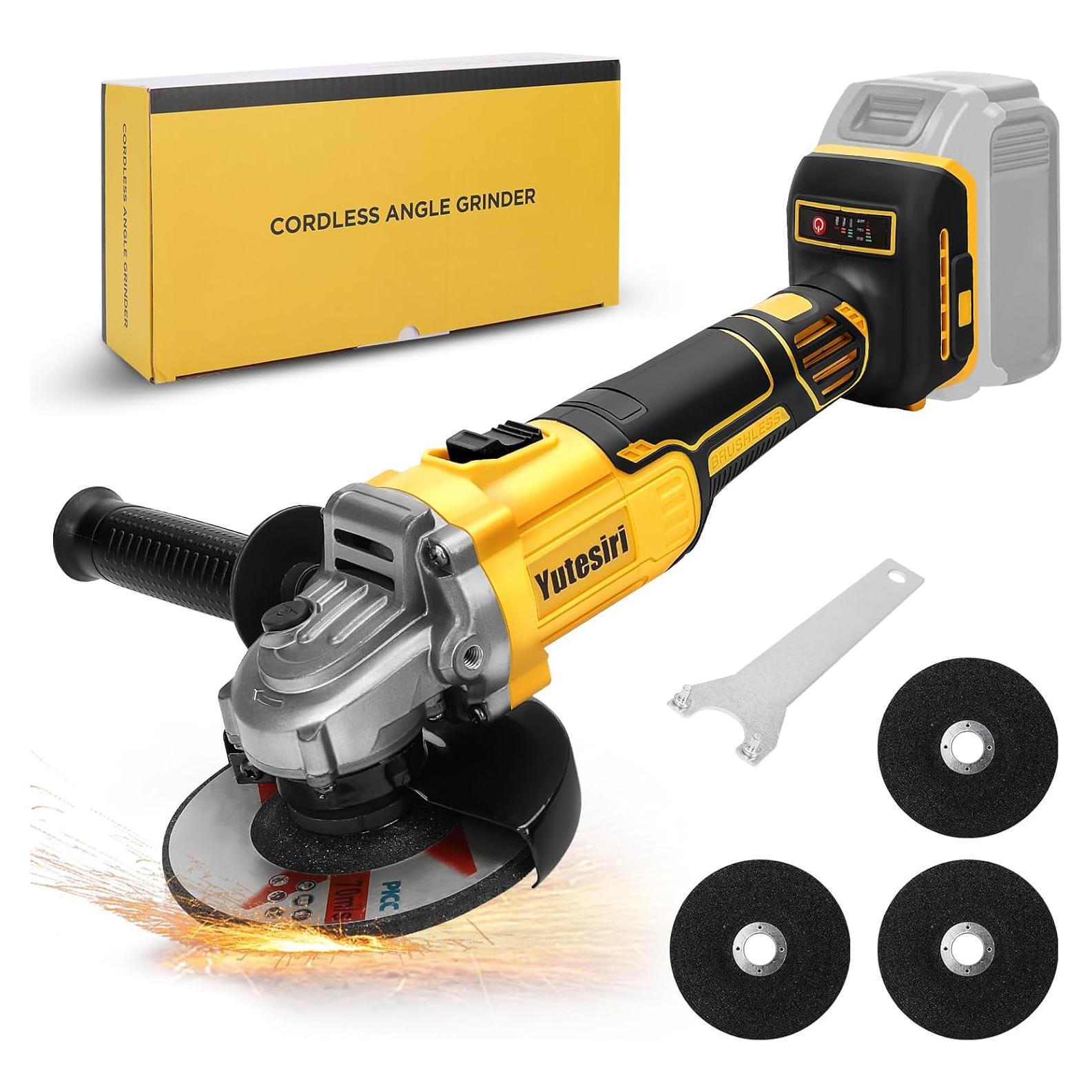 Amoladora Angular Inalámbrica Yutesiri 20V 11000RPM 3 Cuchillas