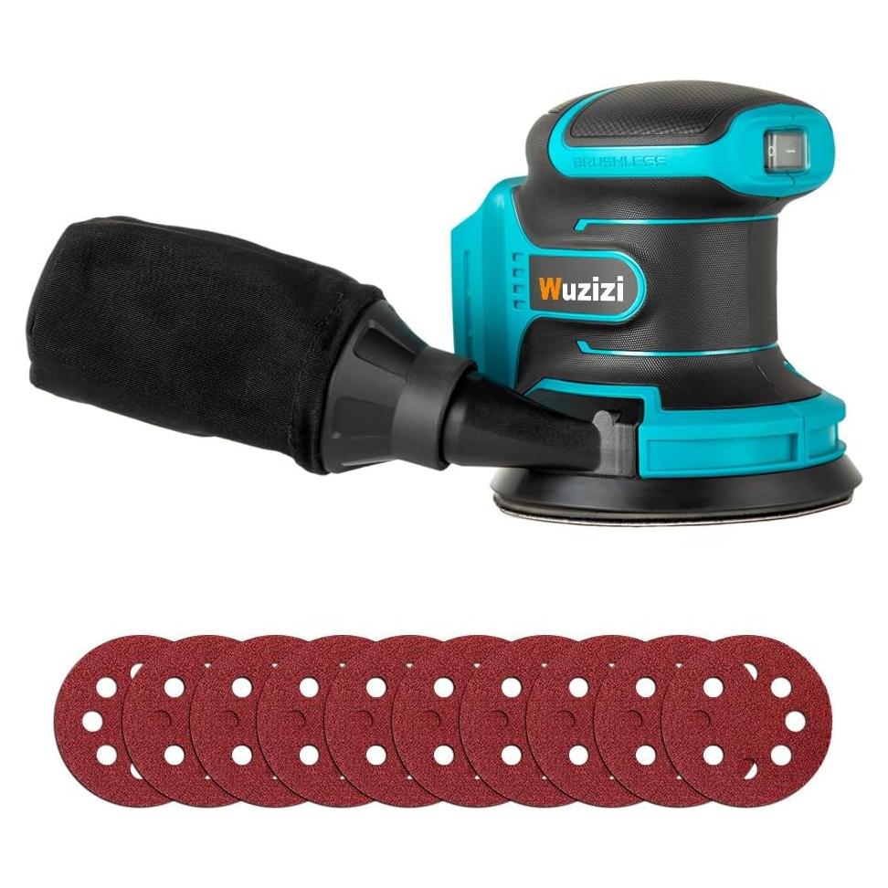 Lijadora Orbital Inalámbrica Wuzizi 5" 12000 OPM Sin Batería