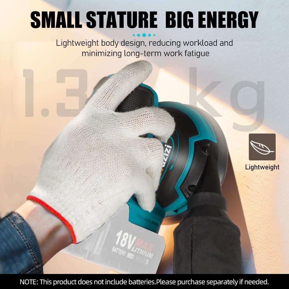 Lijadora Orbital Inalámbrica Wuzizi 5" 12000 OPM Sin Batería