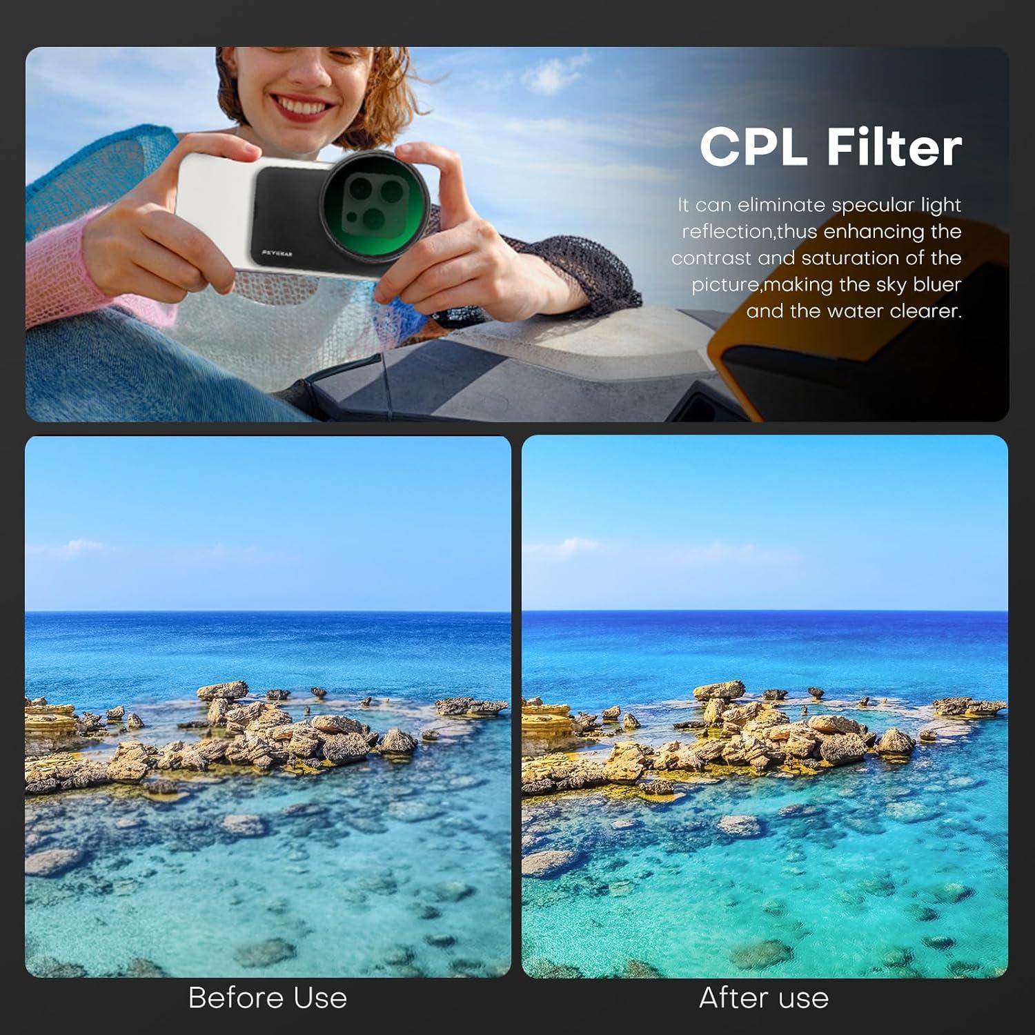 Filtro CPL REYGEAK 67mm para iPhone 6.1" MagSafe