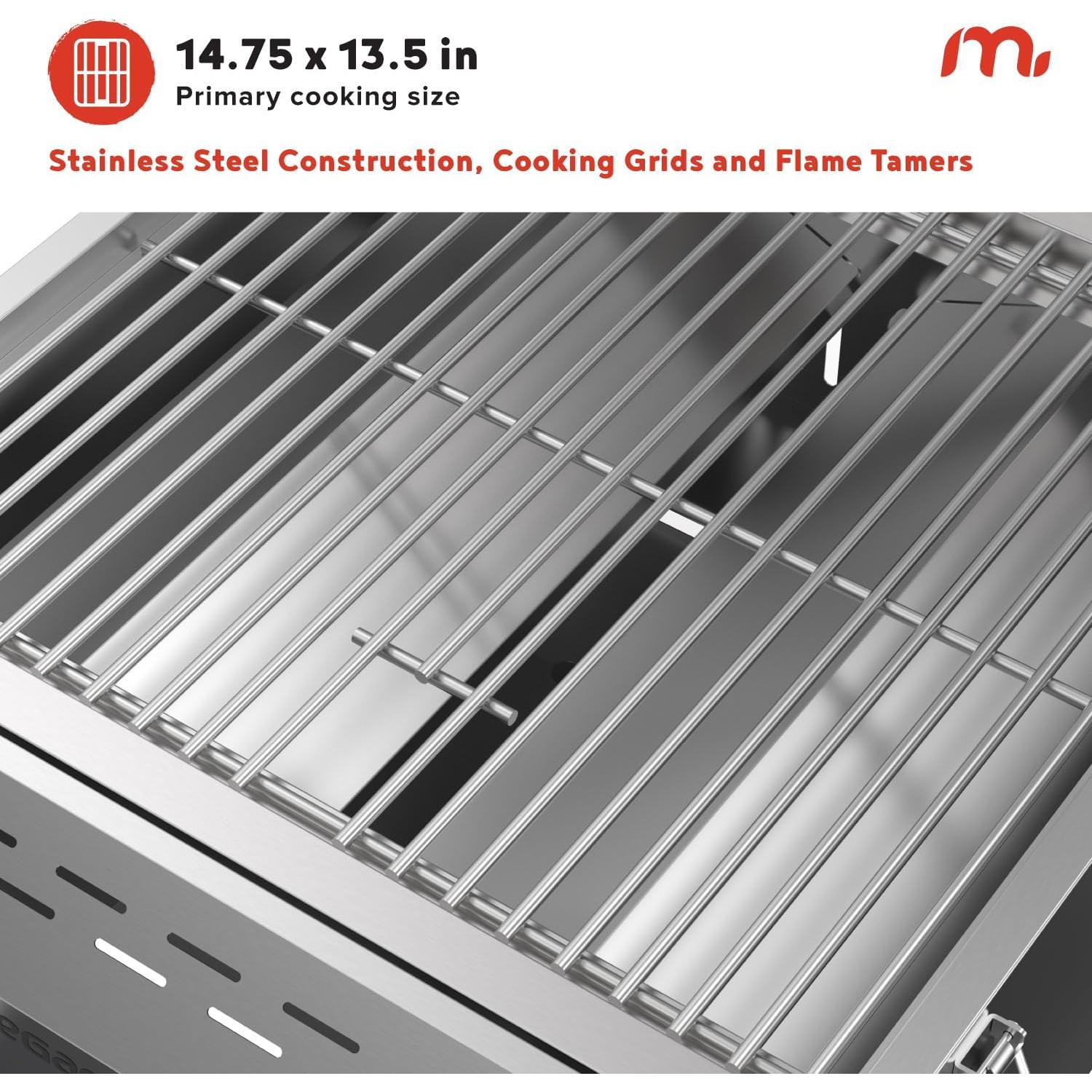 Parrilla Megamaster 2 Quemadores Portátil Acero Inoxidable