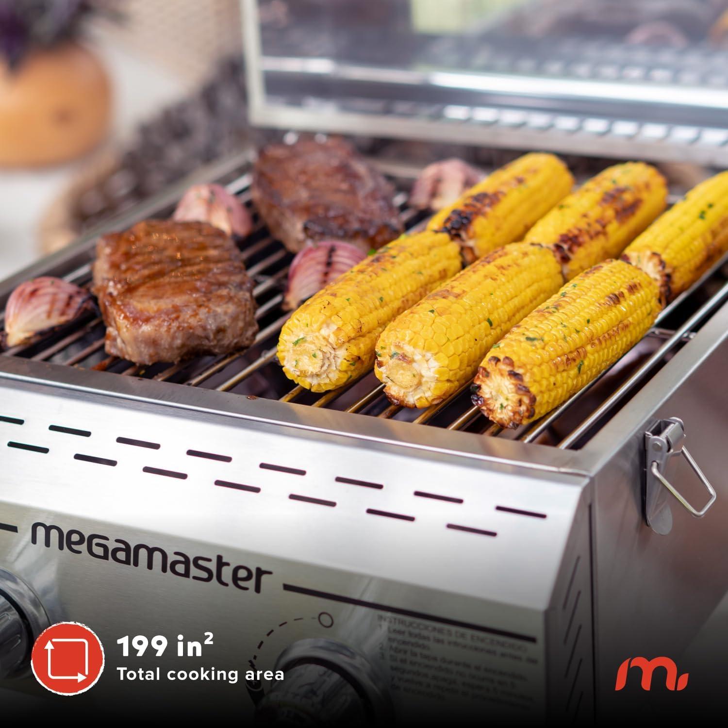 Parrilla Megamaster 2 Quemadores Portátil Acero Inoxidable
